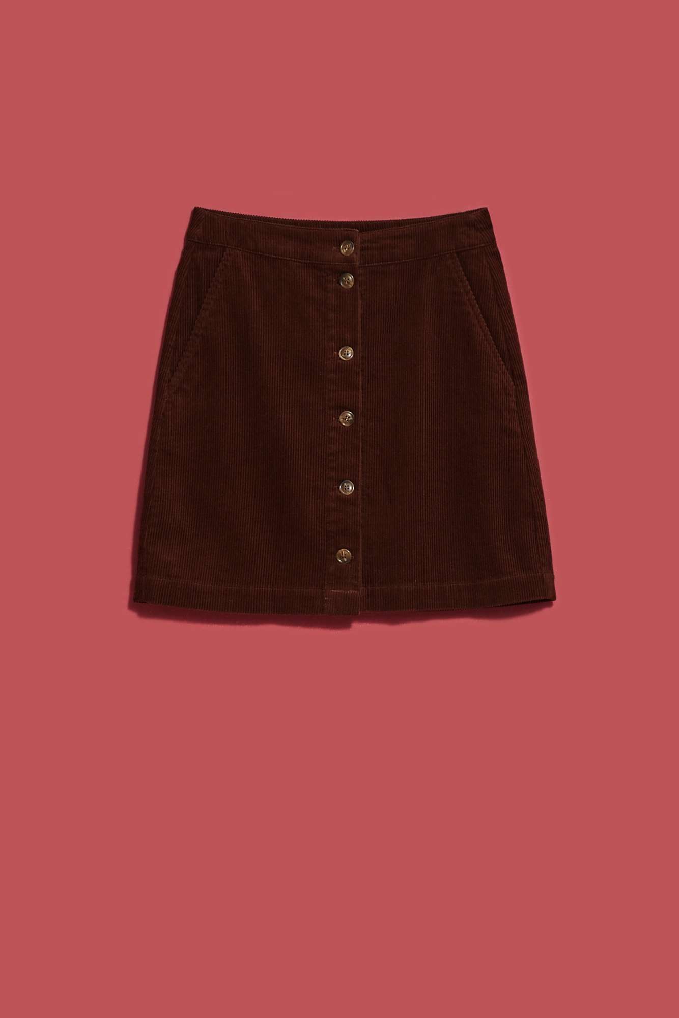 Suede skirt with decorative buttons