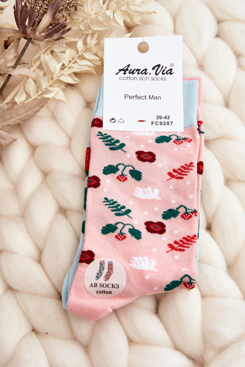 Levně Pánské neladící ponožky, jahodově růžové