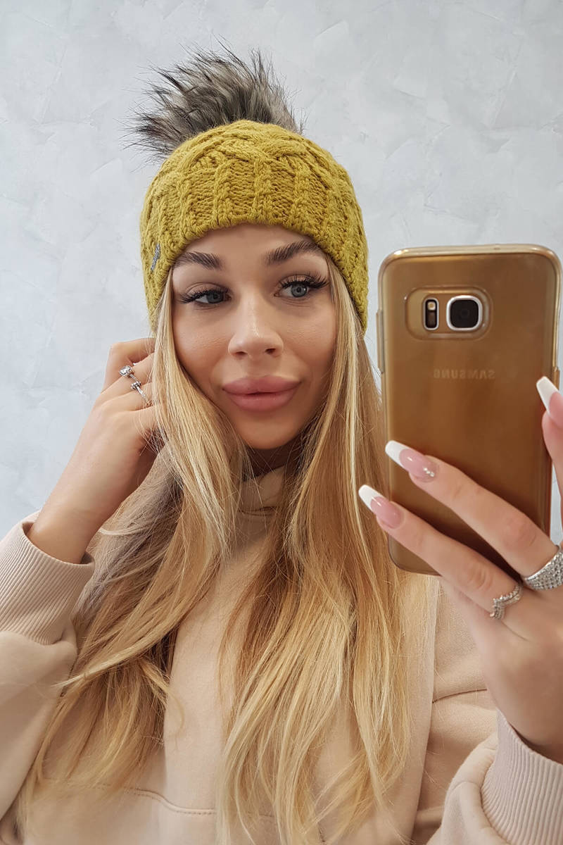 Beanie with fleece Daria K217 kiwi