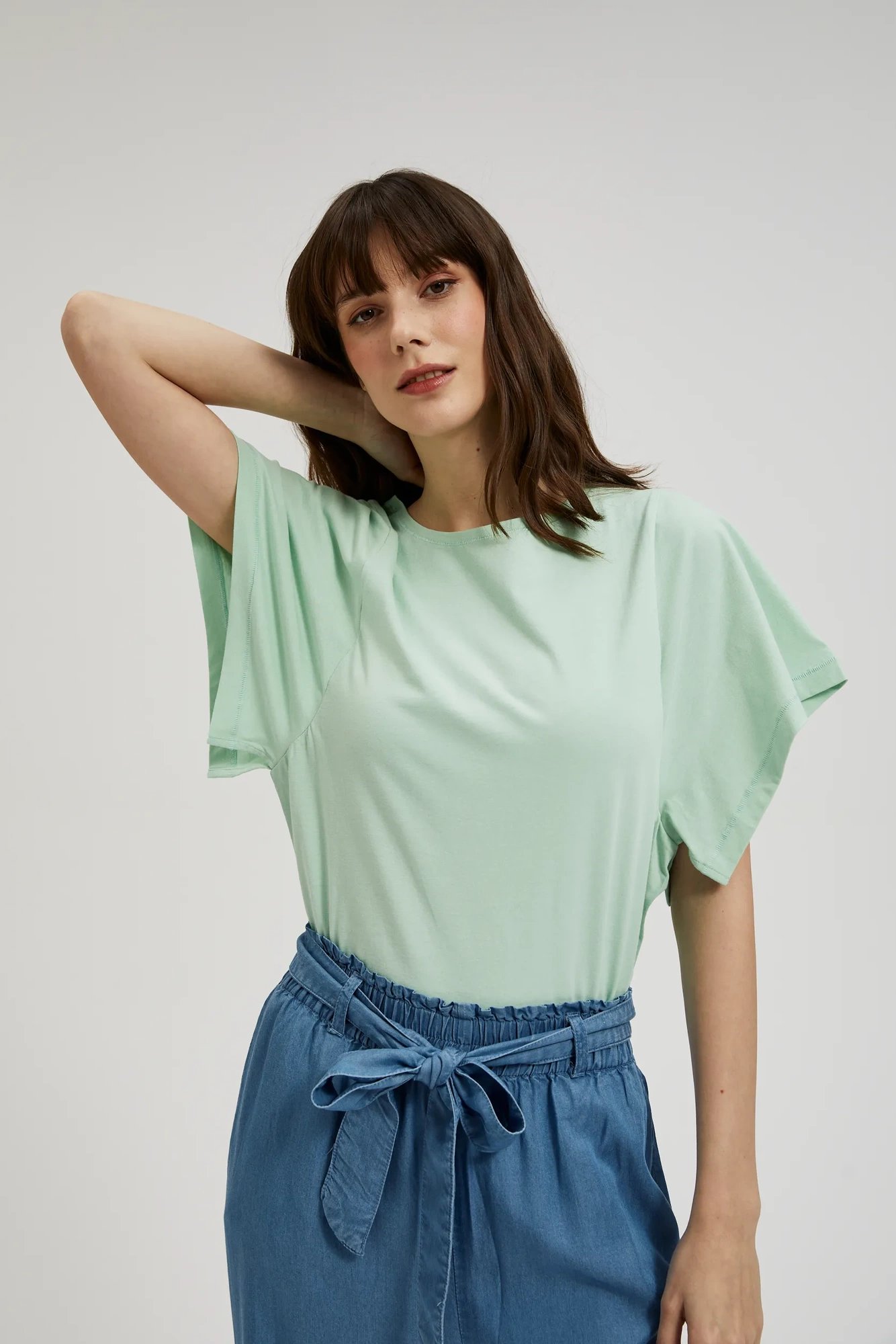 Women's blouse MOODO with wide sleeves - mint