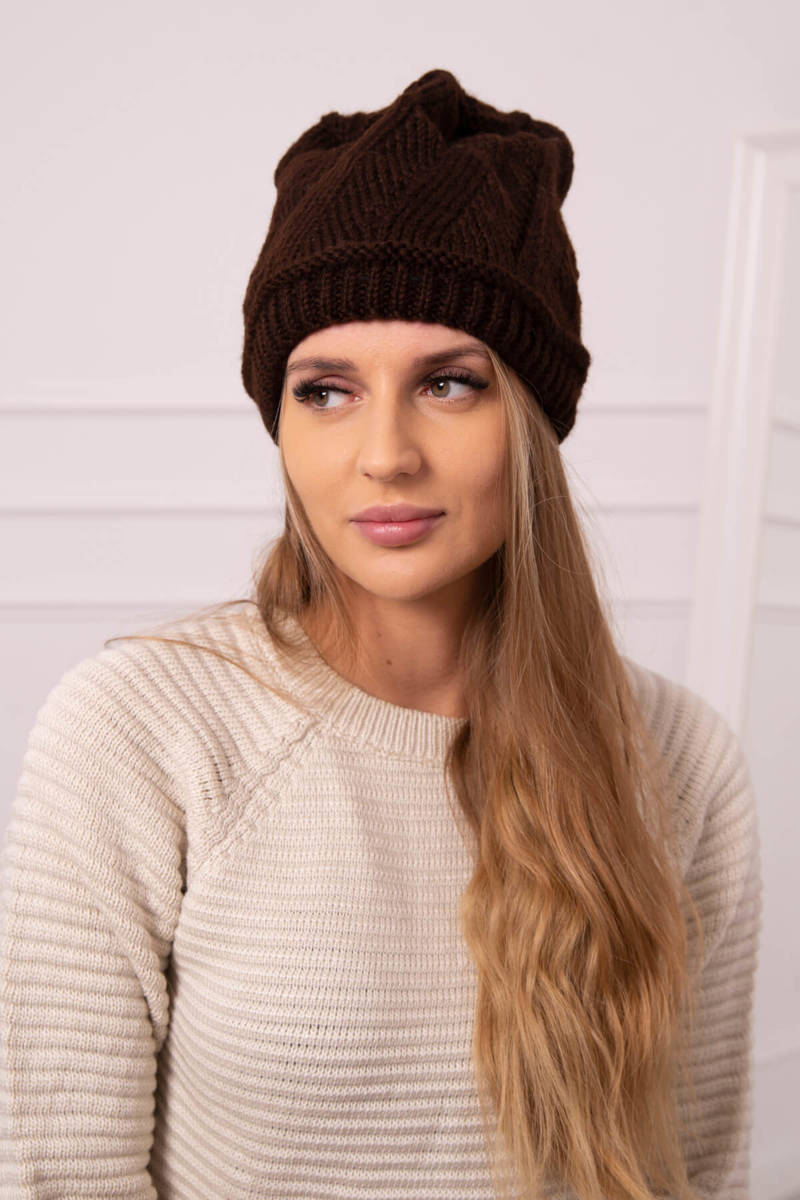 Ladies beanie Klarysa K393 brown