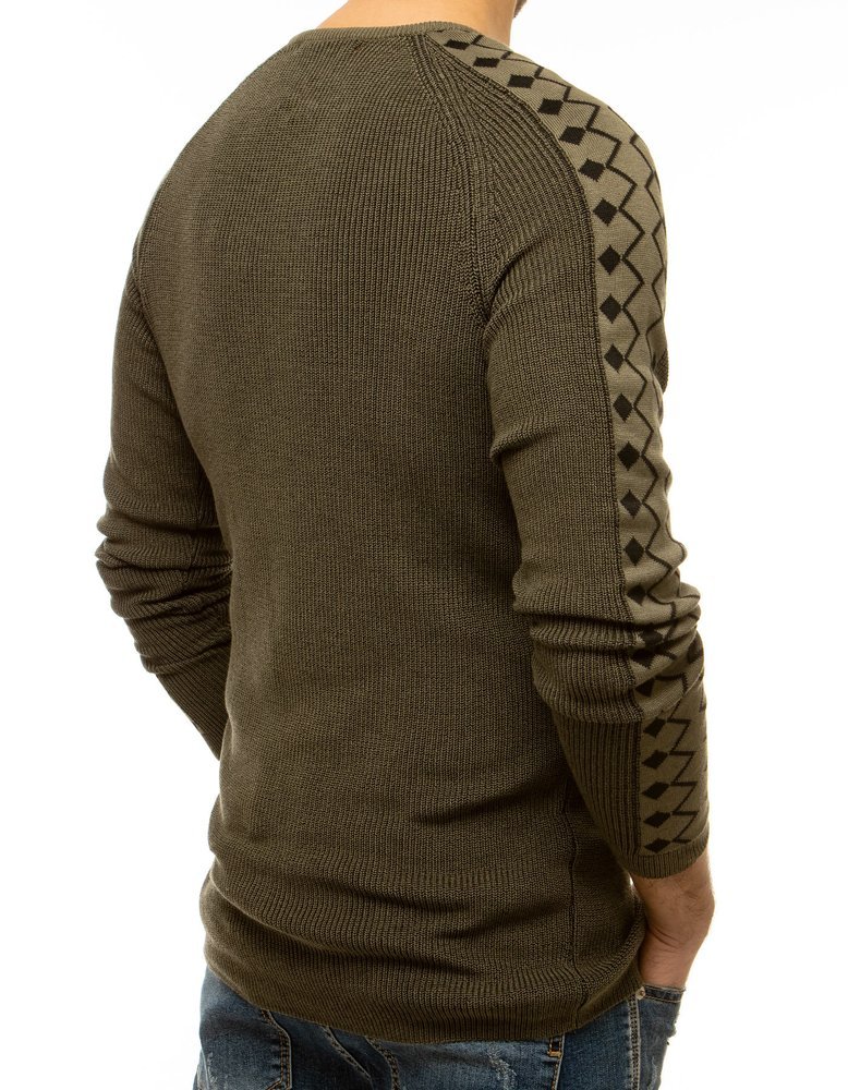 Khaki men's pullover sweater