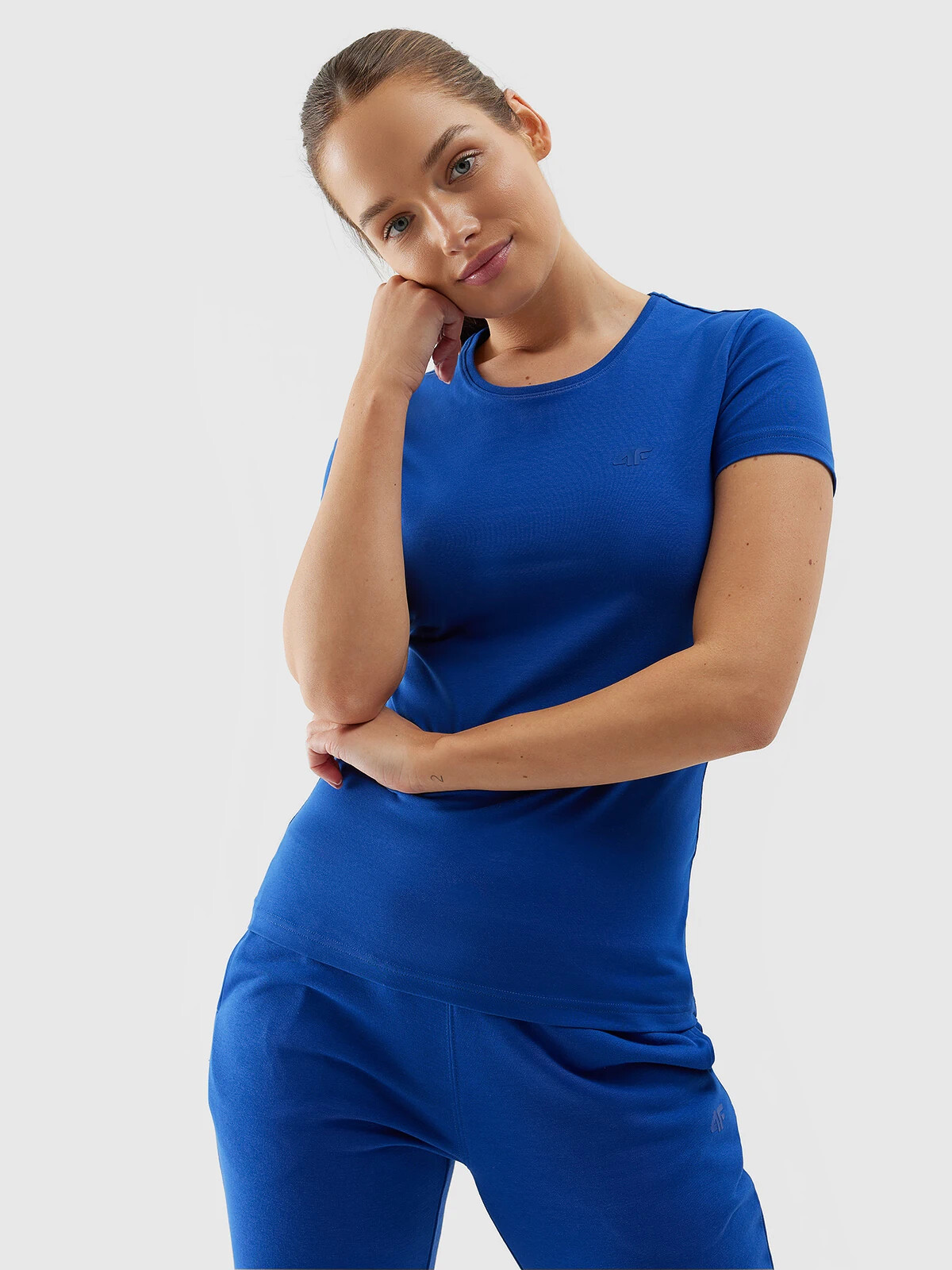 Women's slim T-shirt 4F - blue