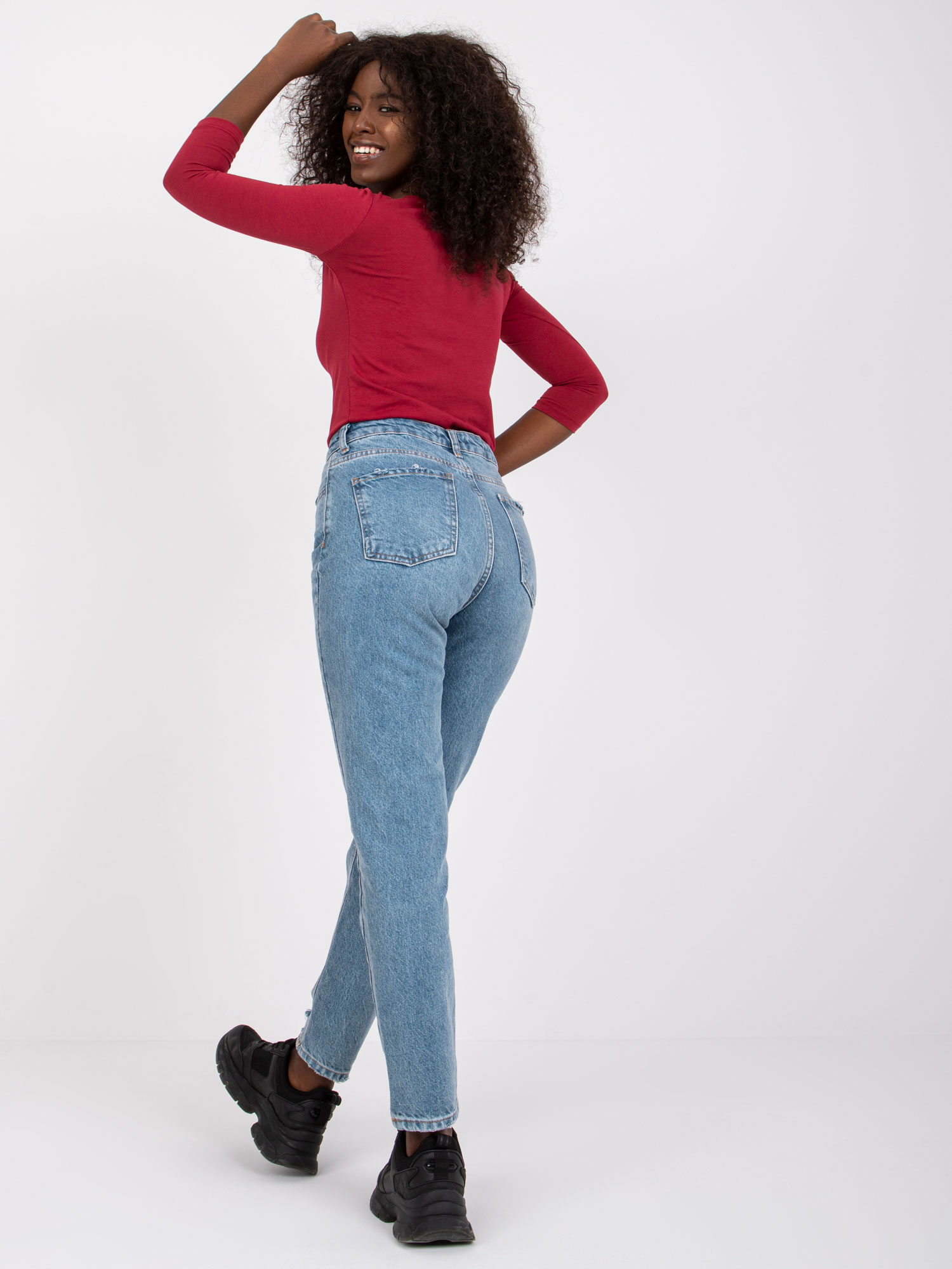Bluza de bază din bumbac burgundy