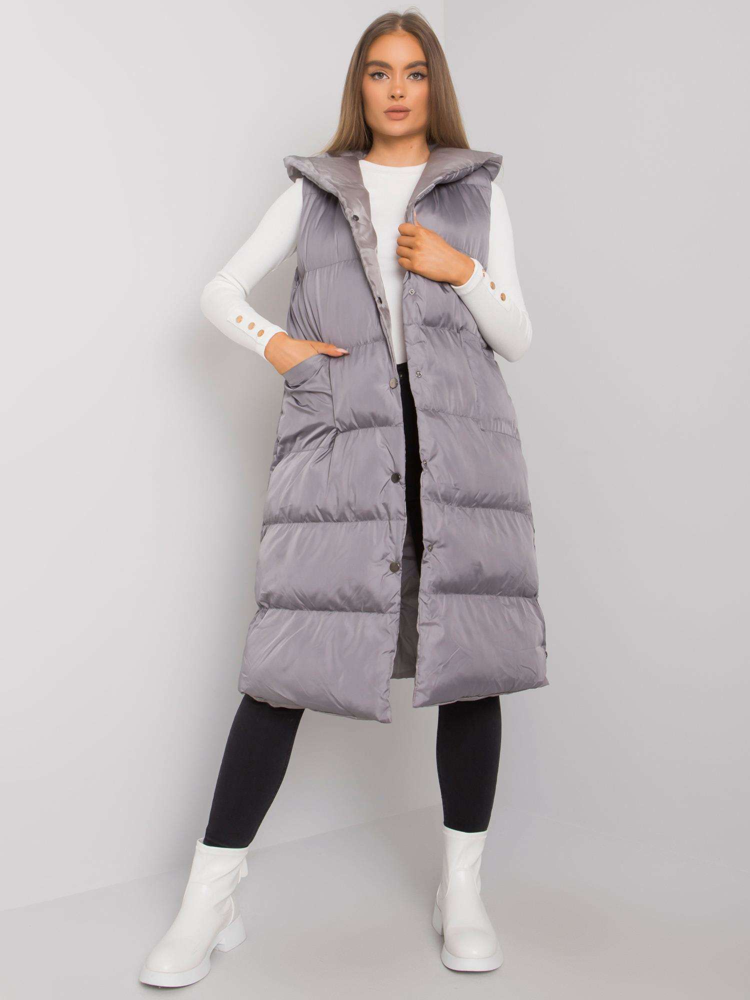 Lady's grey quilted vest