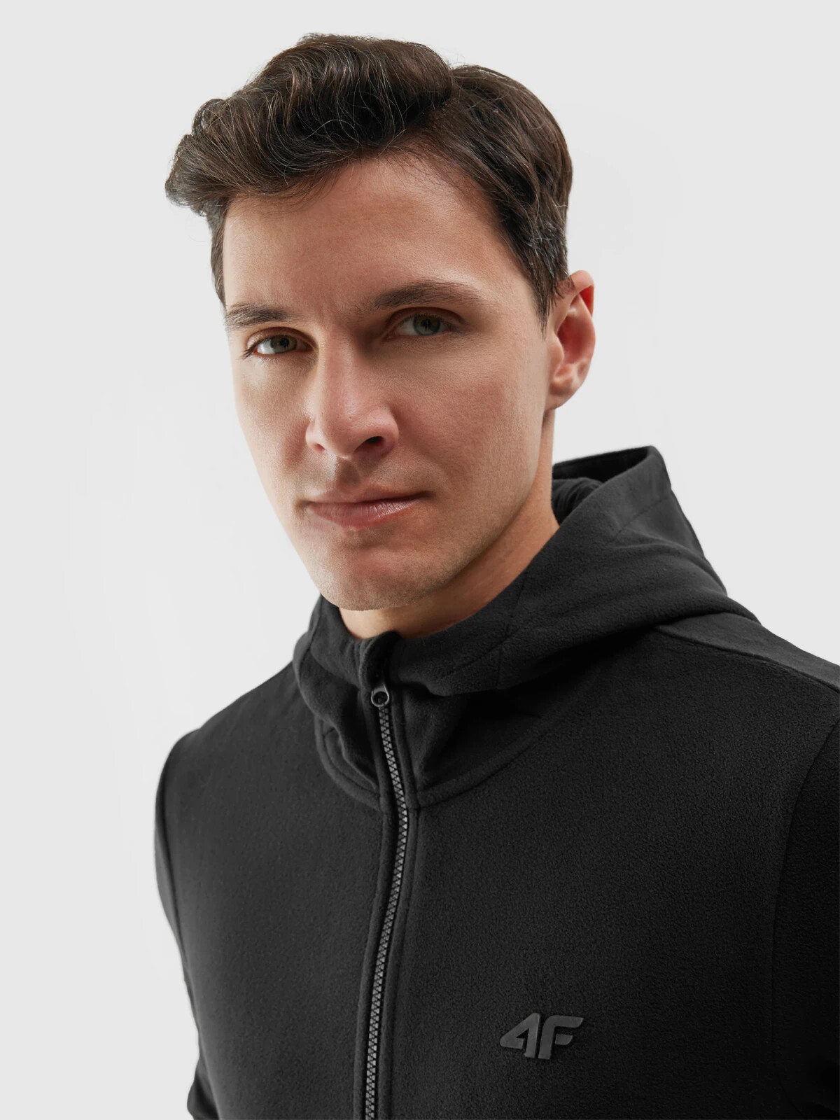 Men&#039;s Regular Hooded Fleece 4F - Black