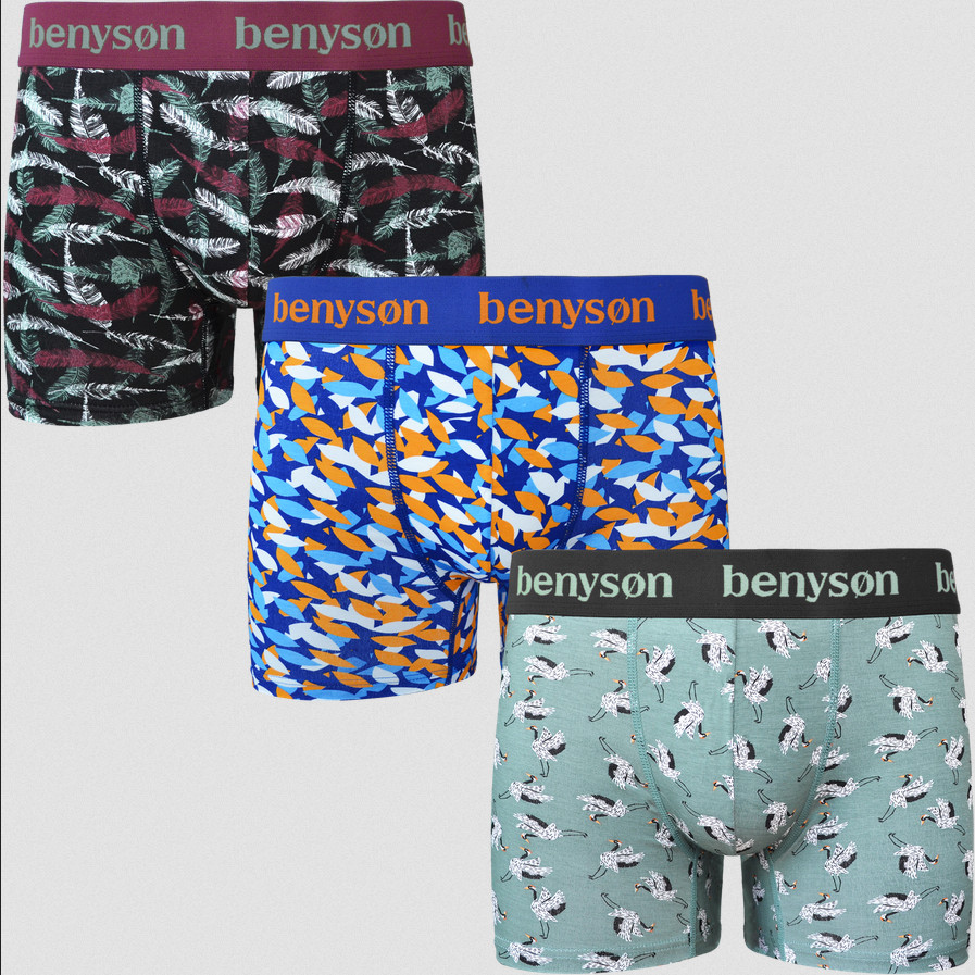 3PACK Men's Boxers Benysøn bamboo multicolor