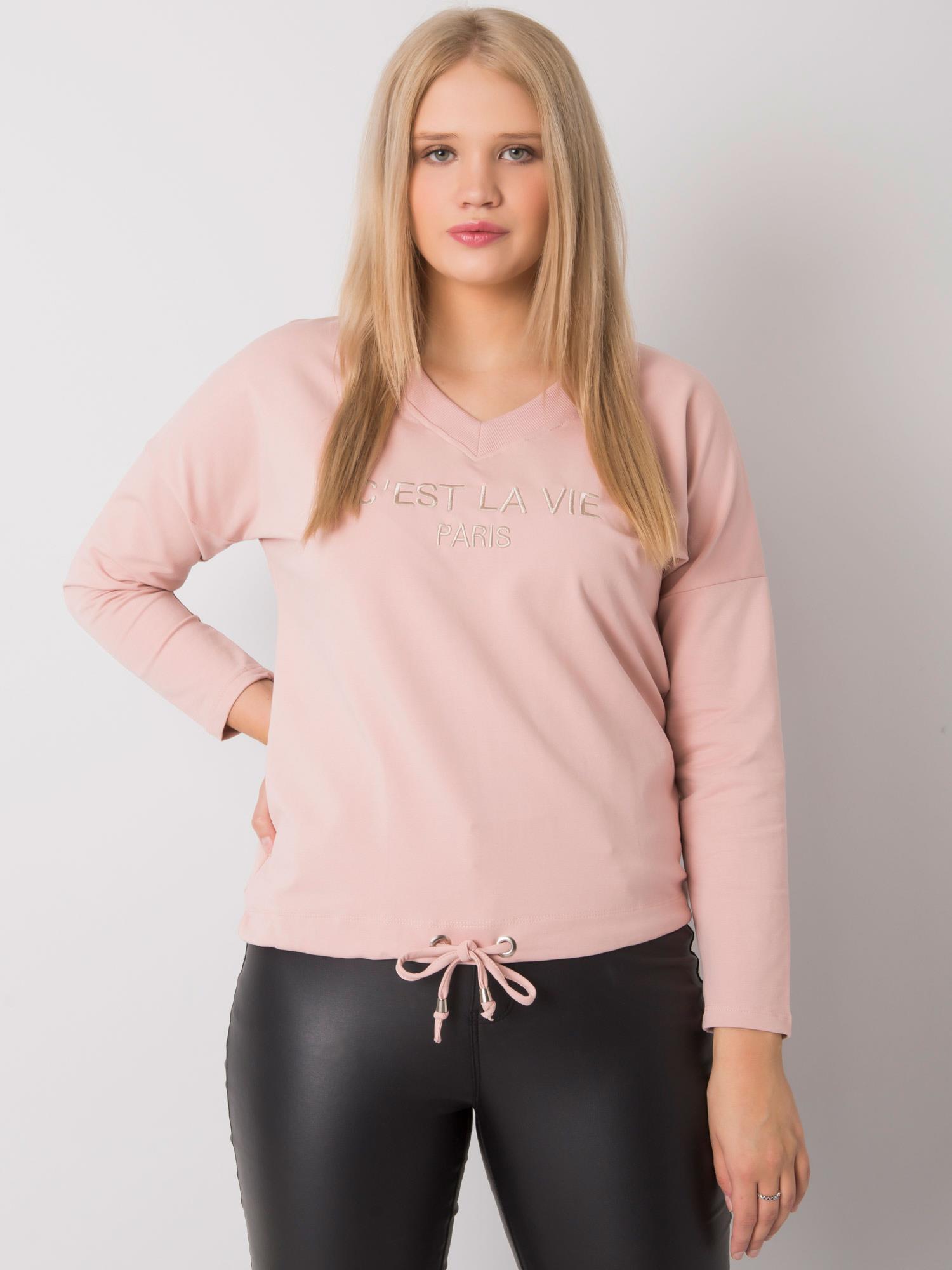 Dusty Pink Oversized Lady's Blouse With Inscription