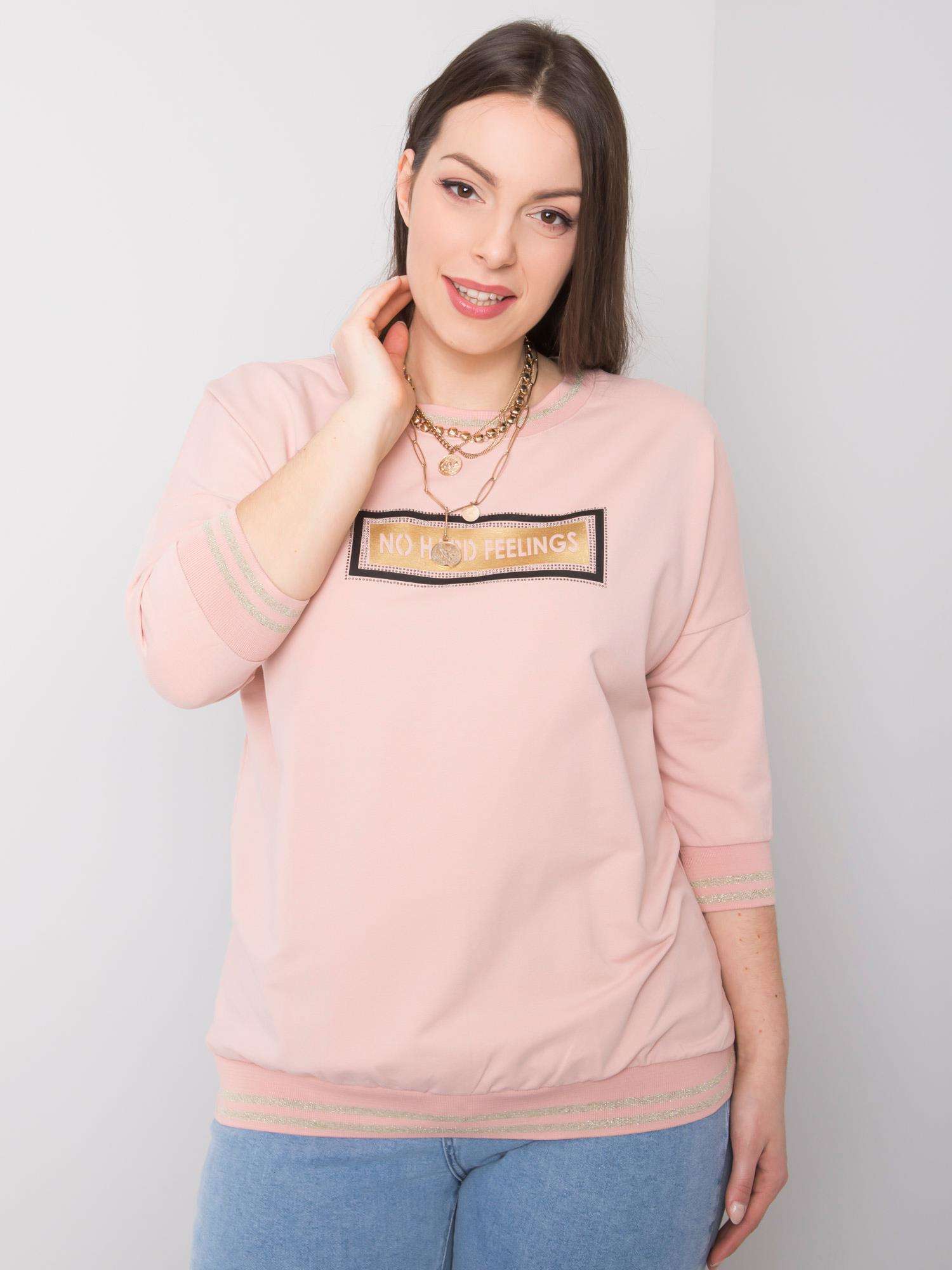 Muffled pink cotton and large sweatshirt