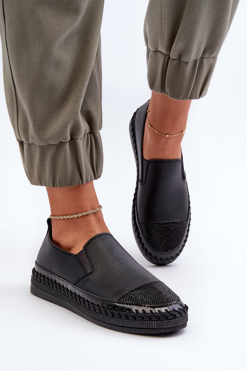 Levně Dámské kožené boty na platformě Černá D&A