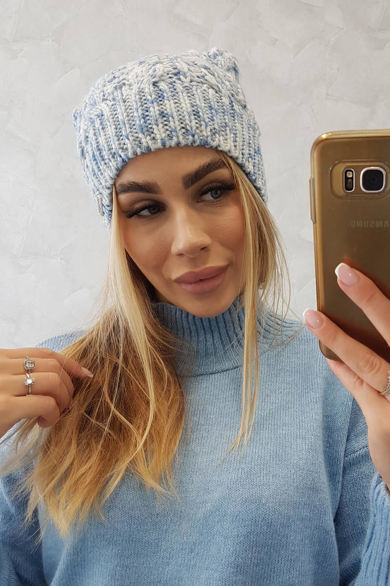 Beanie with fleece Adela K282 blue