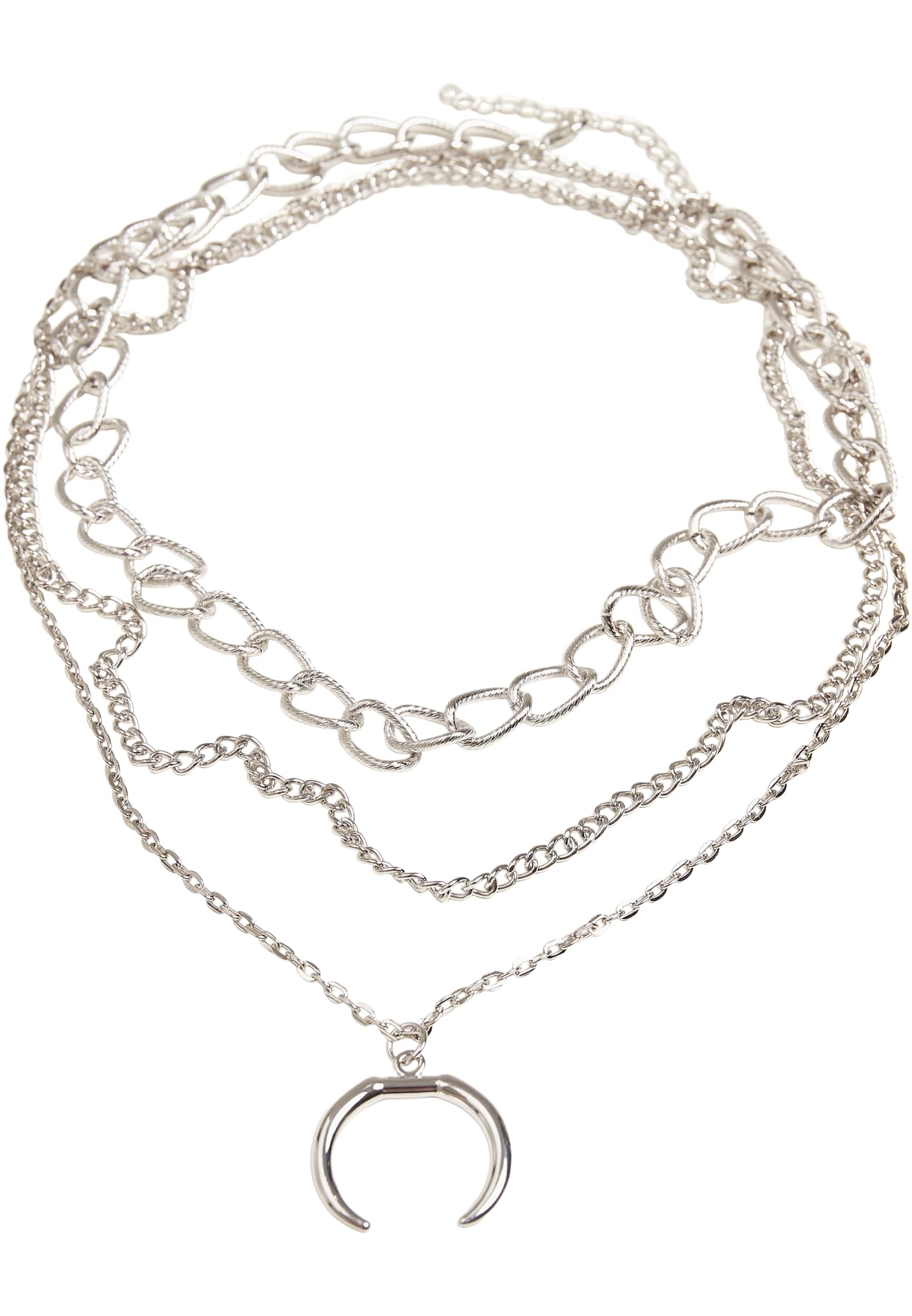 Open-Ring Layering Necklace - Silver Color