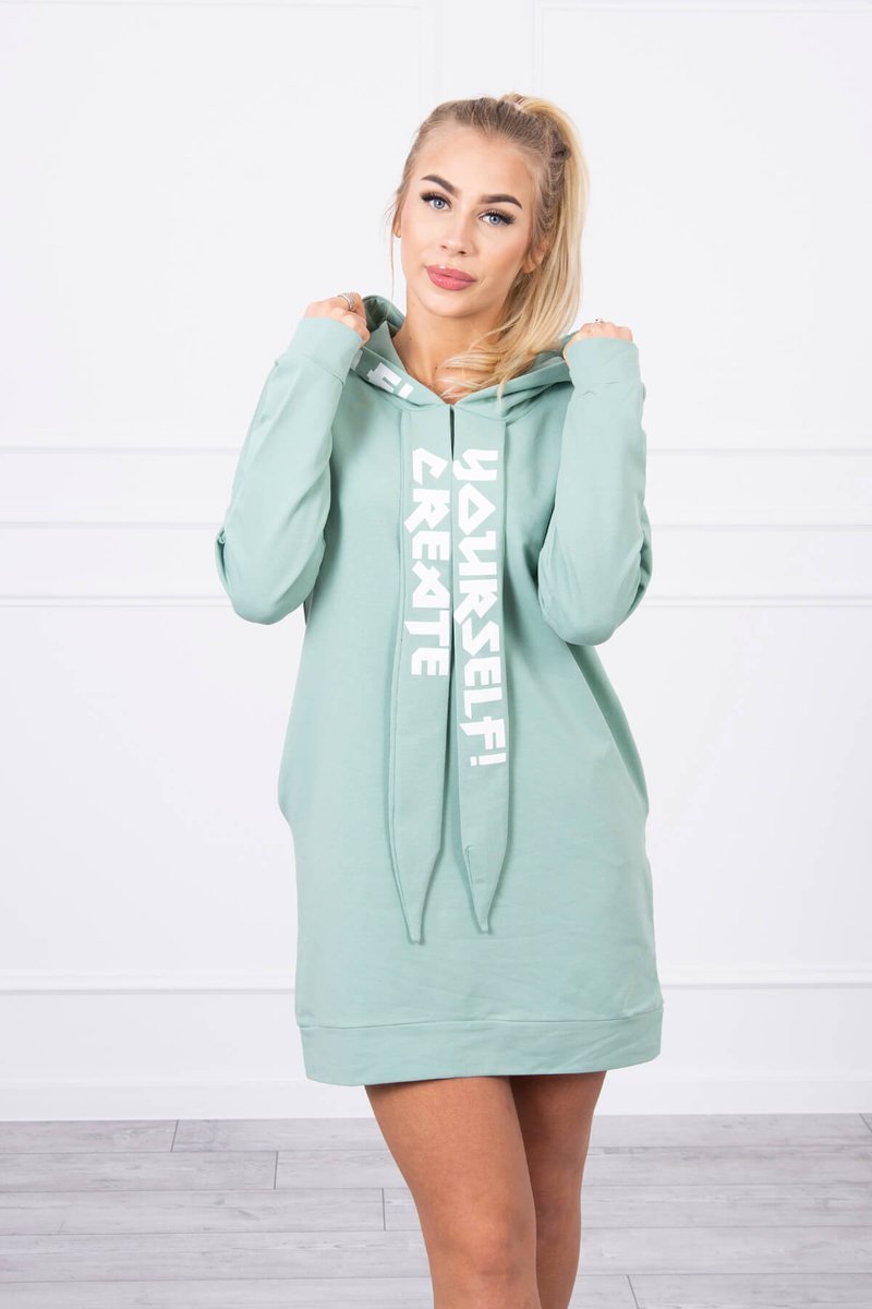 Dress With Hood Oversize Dark Mint