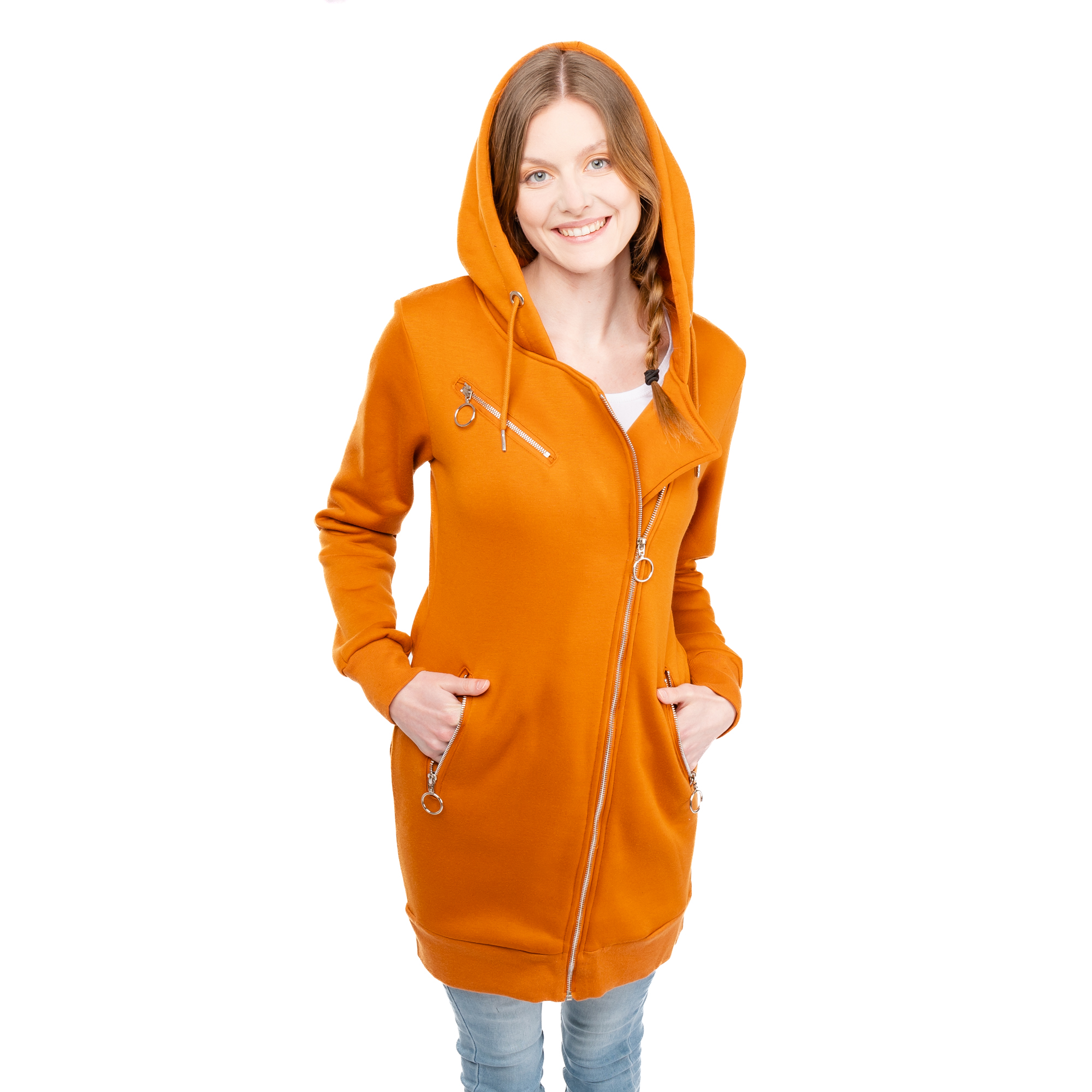Women&#039;s Extended Sweatshirt GLANO - orange