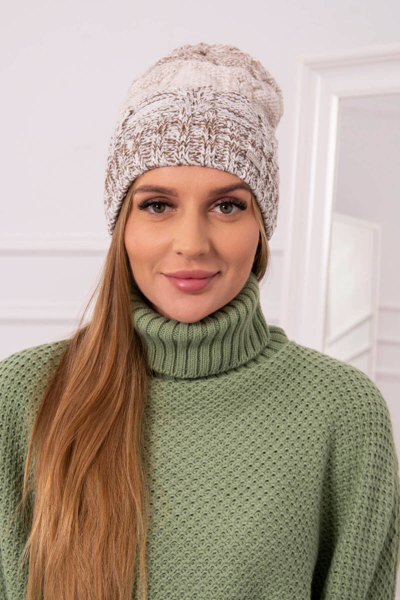 Fleece beanie Dolores K303 brown+light beige+dark beige