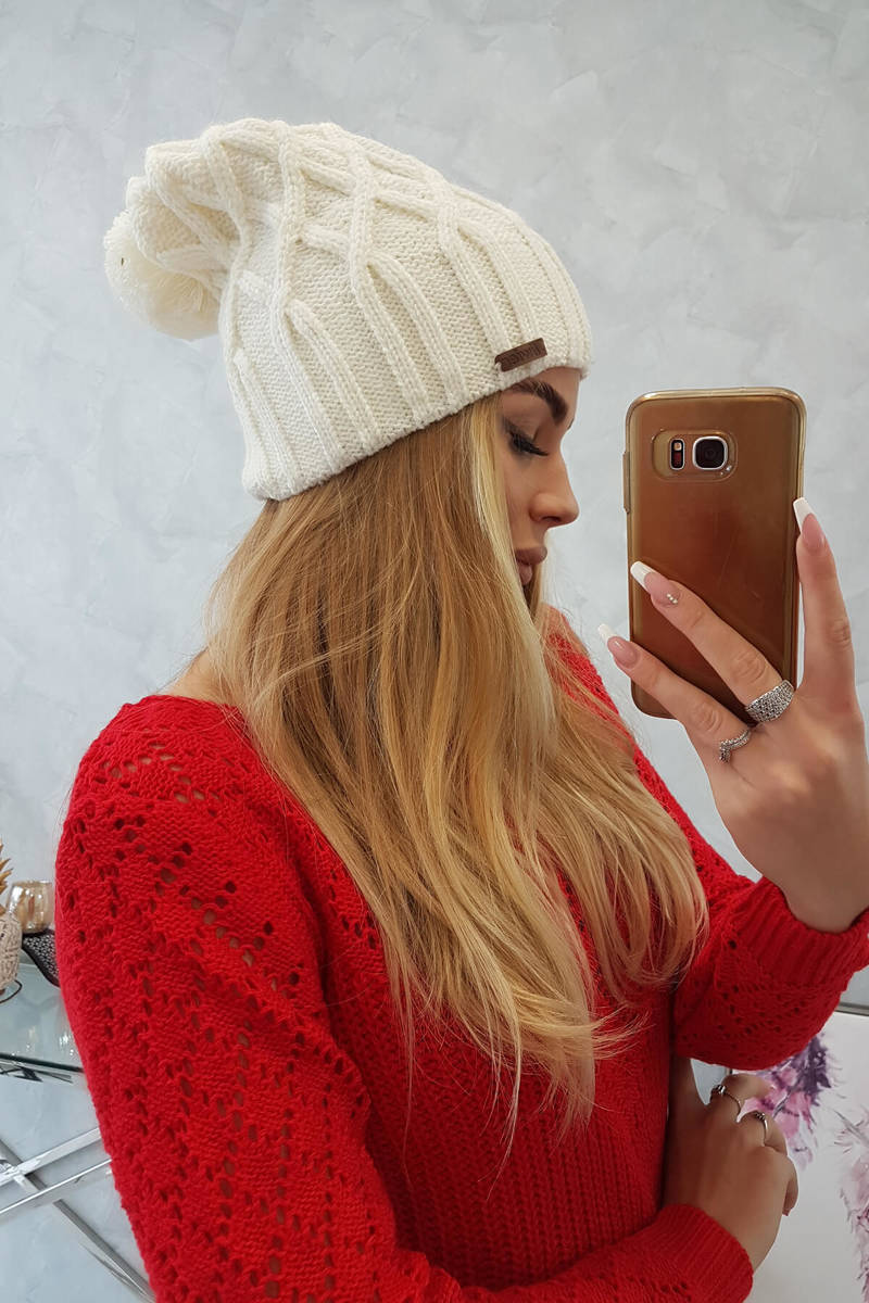 Beanie with fleece Milano K203 ecru