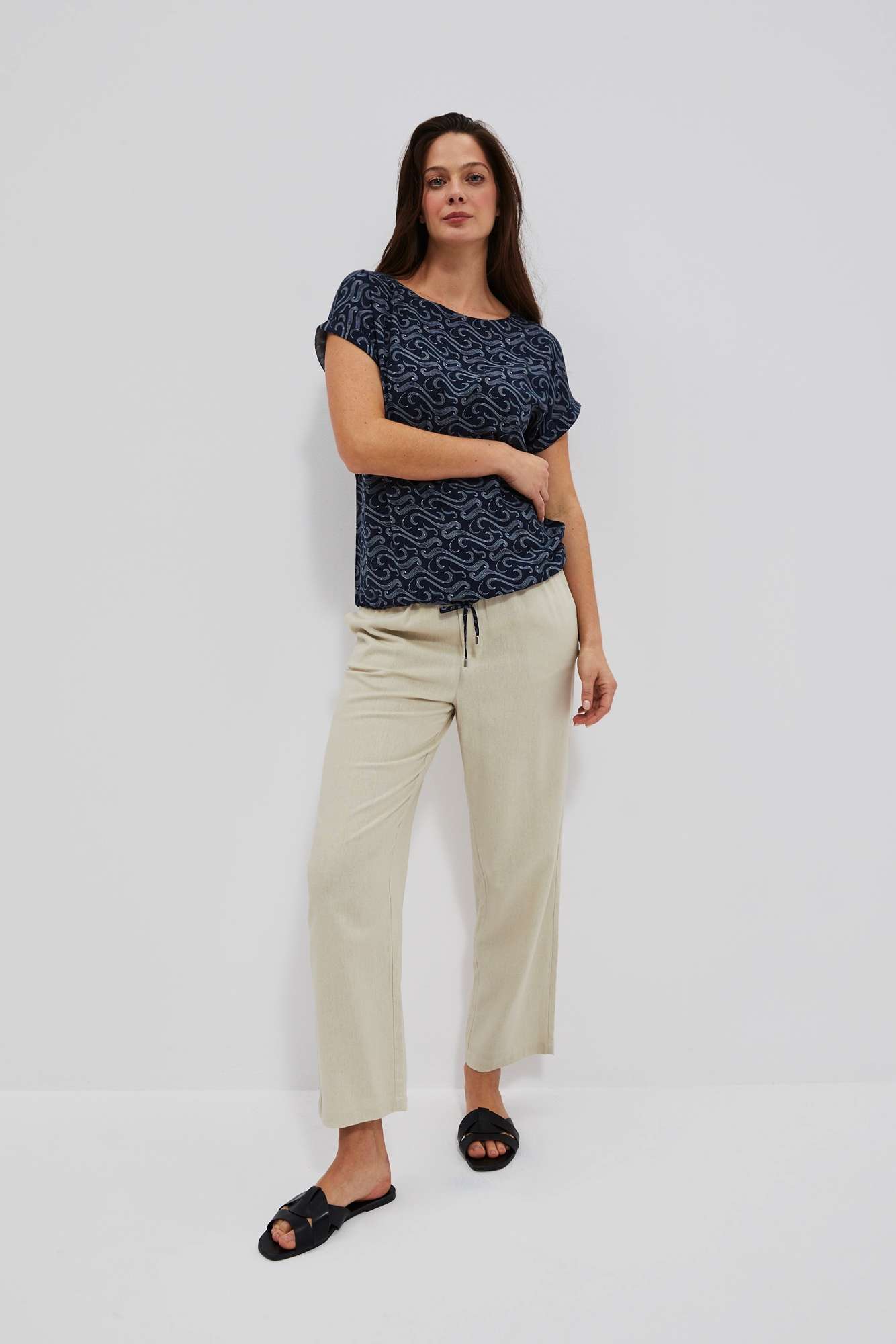 WOMEN'S SHIRT L-KO-4044 NAVY