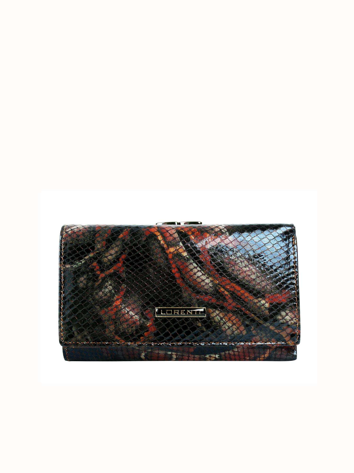 Levně Dámská kožená peněženka v černé a červené barvě