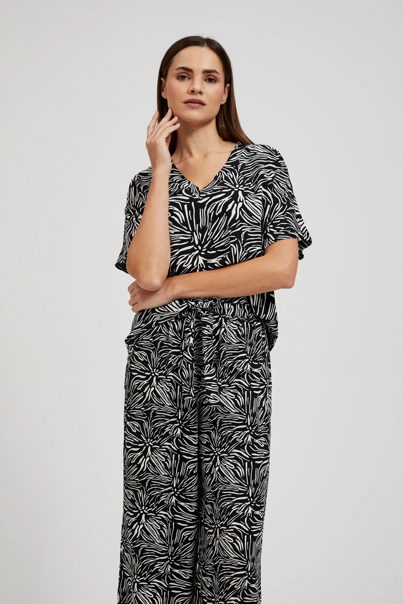 Women's patterned shirt MOODO - black
