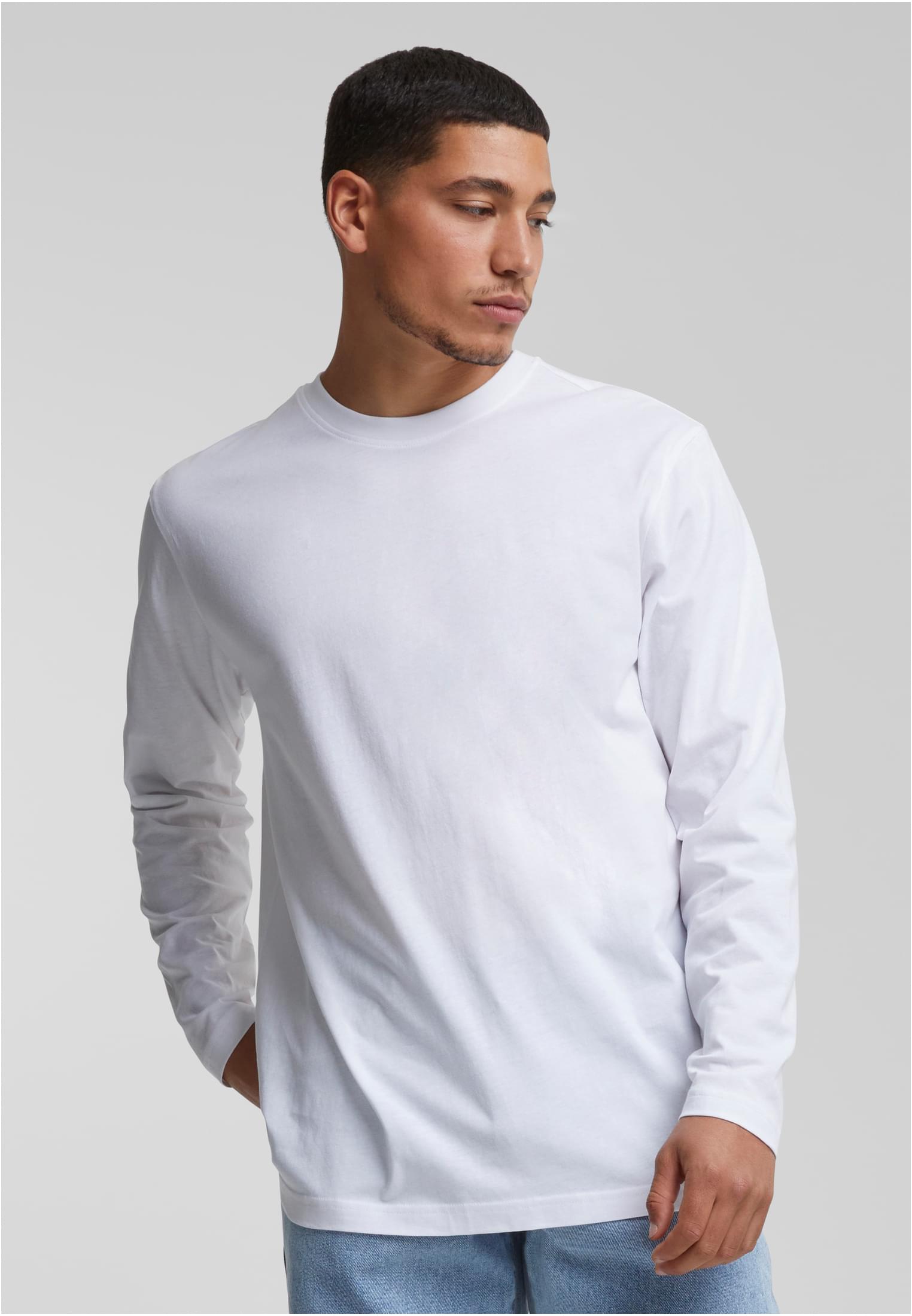 Men's Long-sleeved T-shirt Basic White