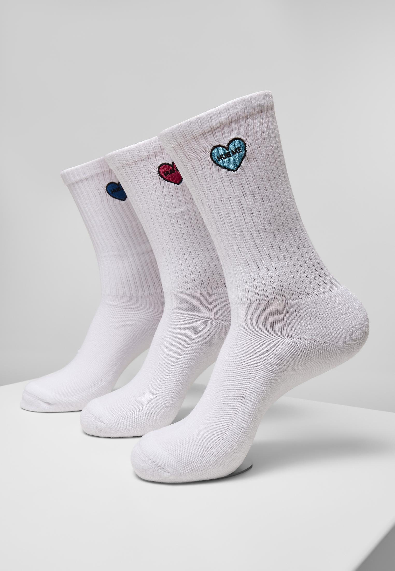 Levně Heart Embroidery Socks 3-Pack white
