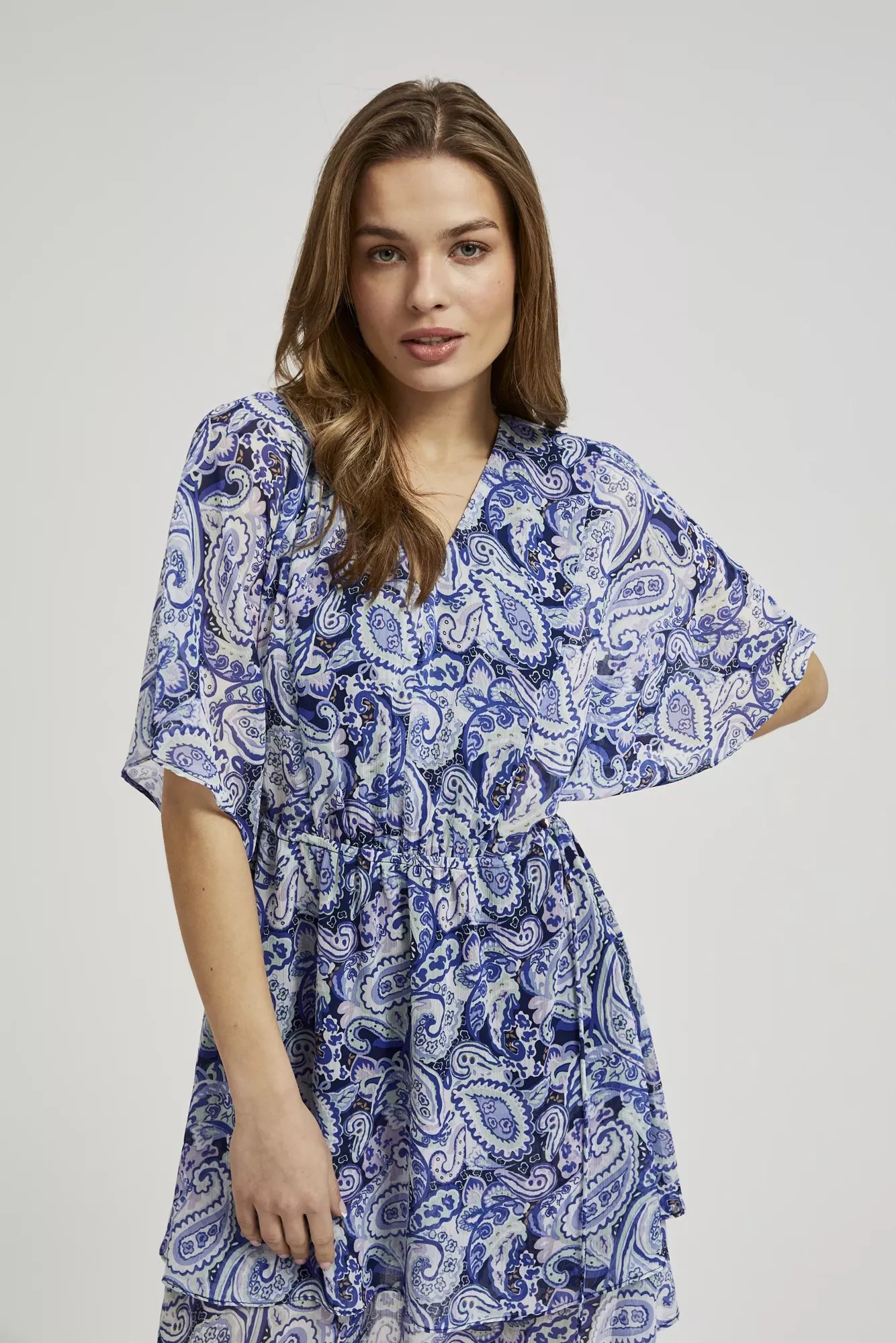 Women's patterned dress MOODO - navy