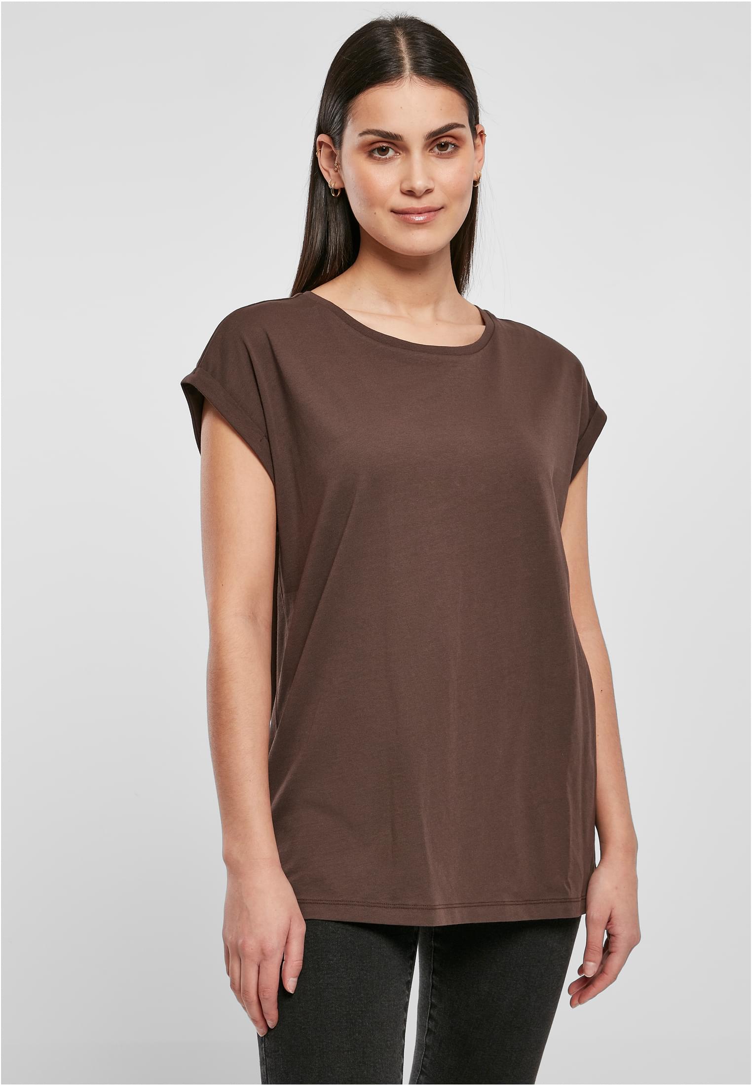 Women's Organic T-Shirt with Extended Shoulder Brown
