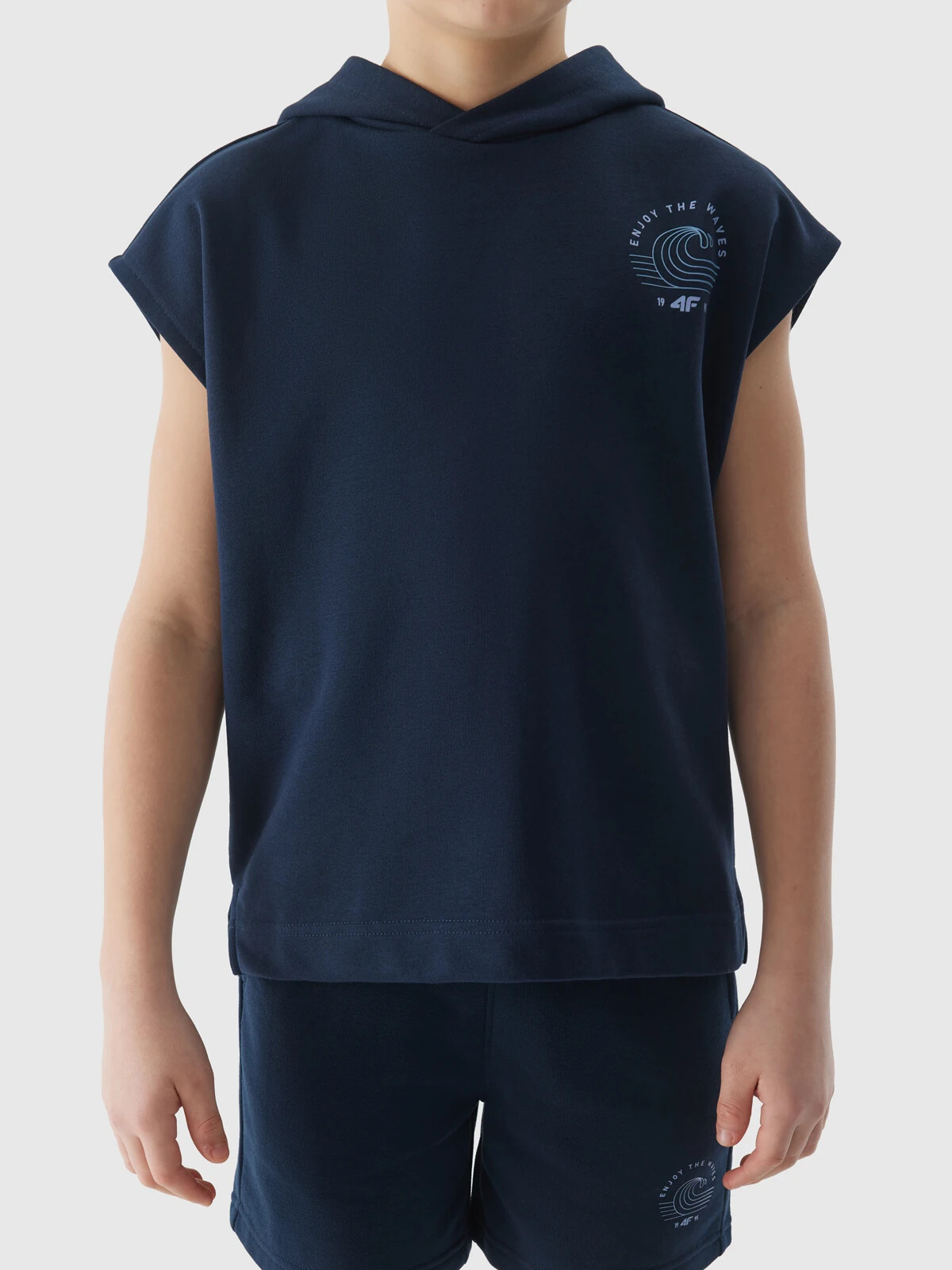 Boys&#039; 4F Hooded Sweatshirt - Dark Blue