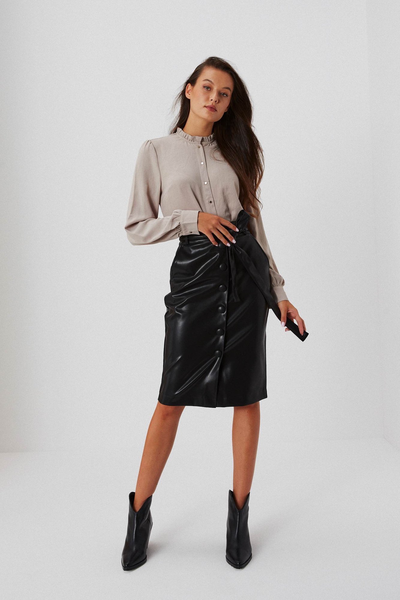 Faux fusta creion din piele