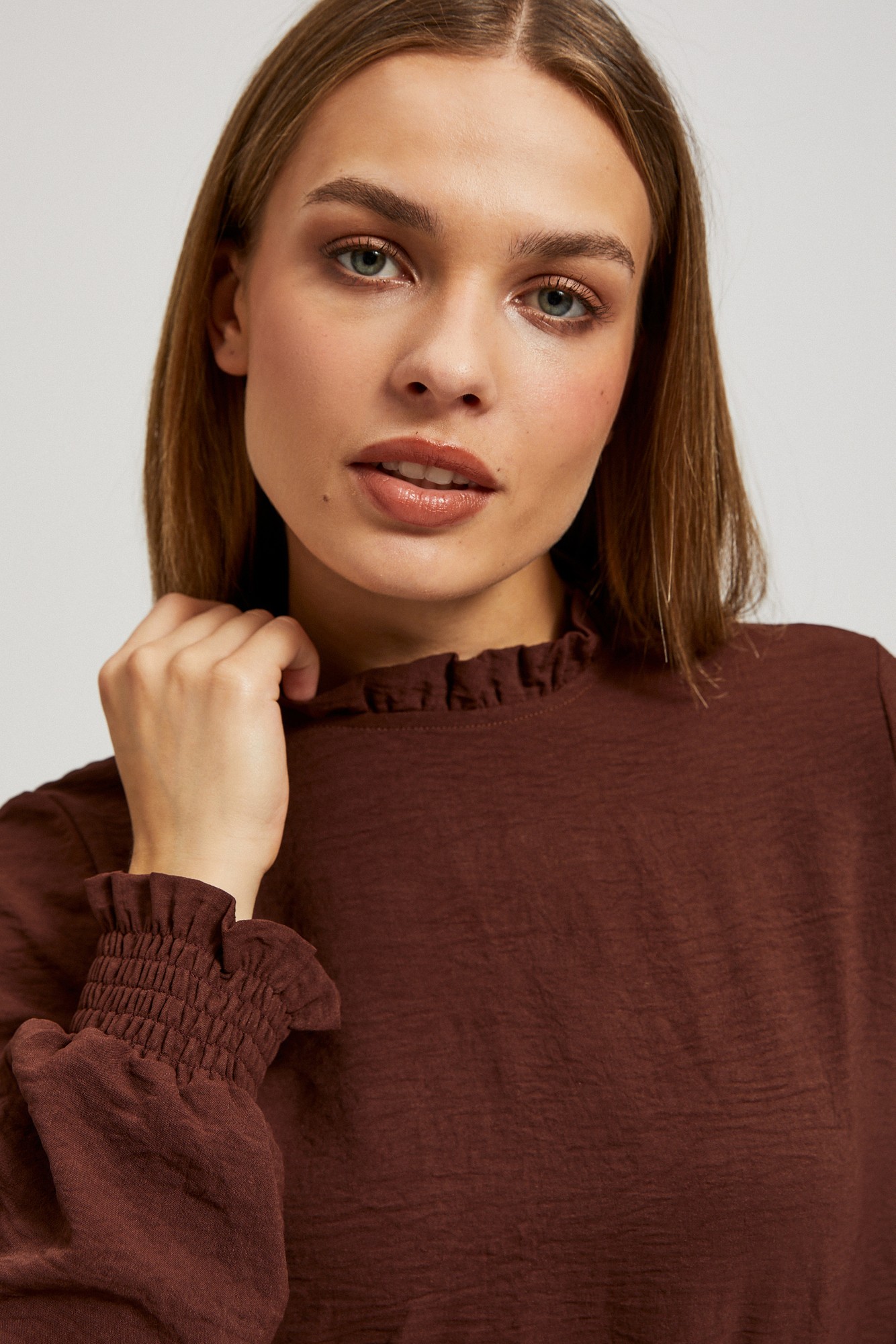 Marisse Plain Brown Shirt