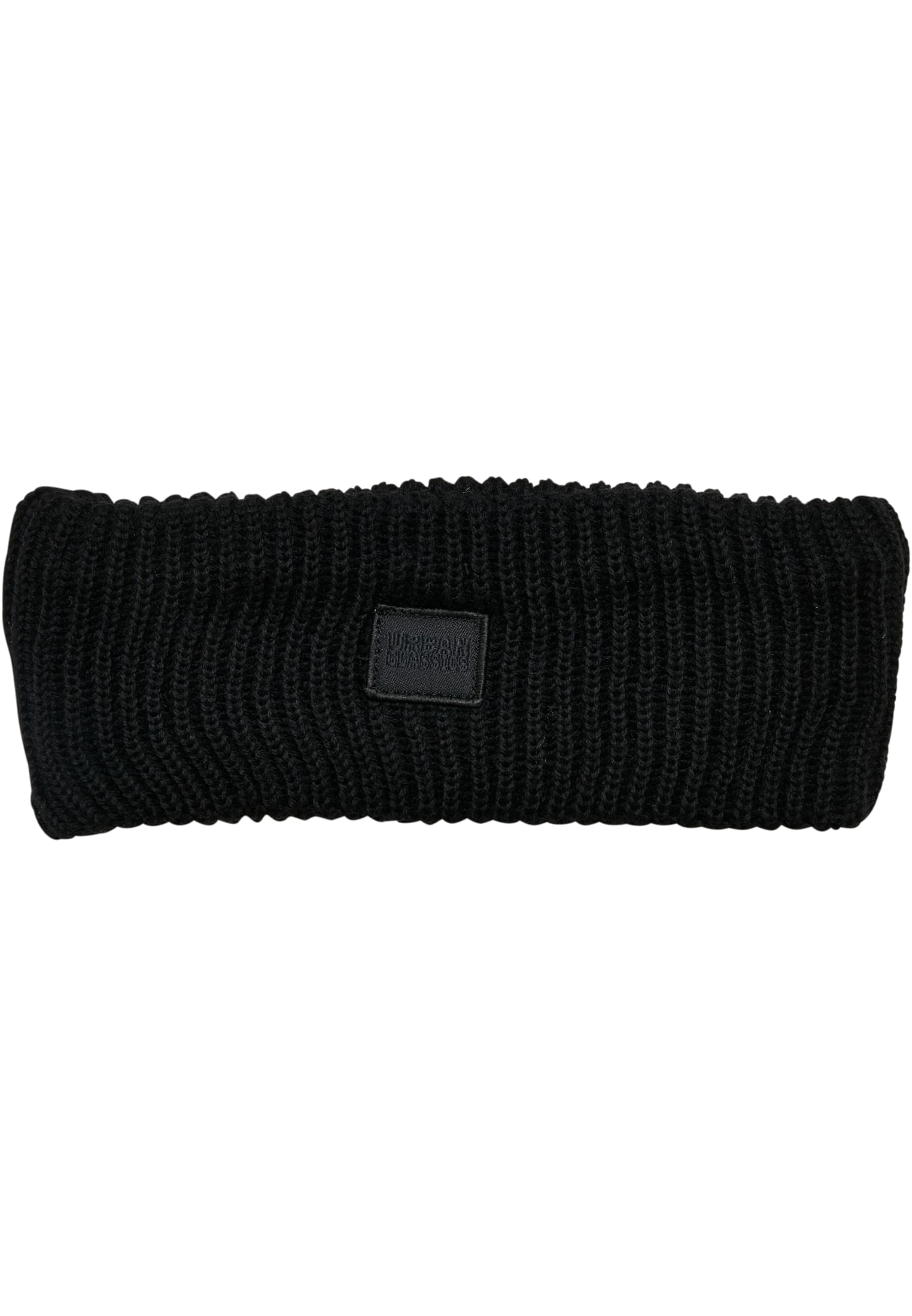 Knitted wool headband black