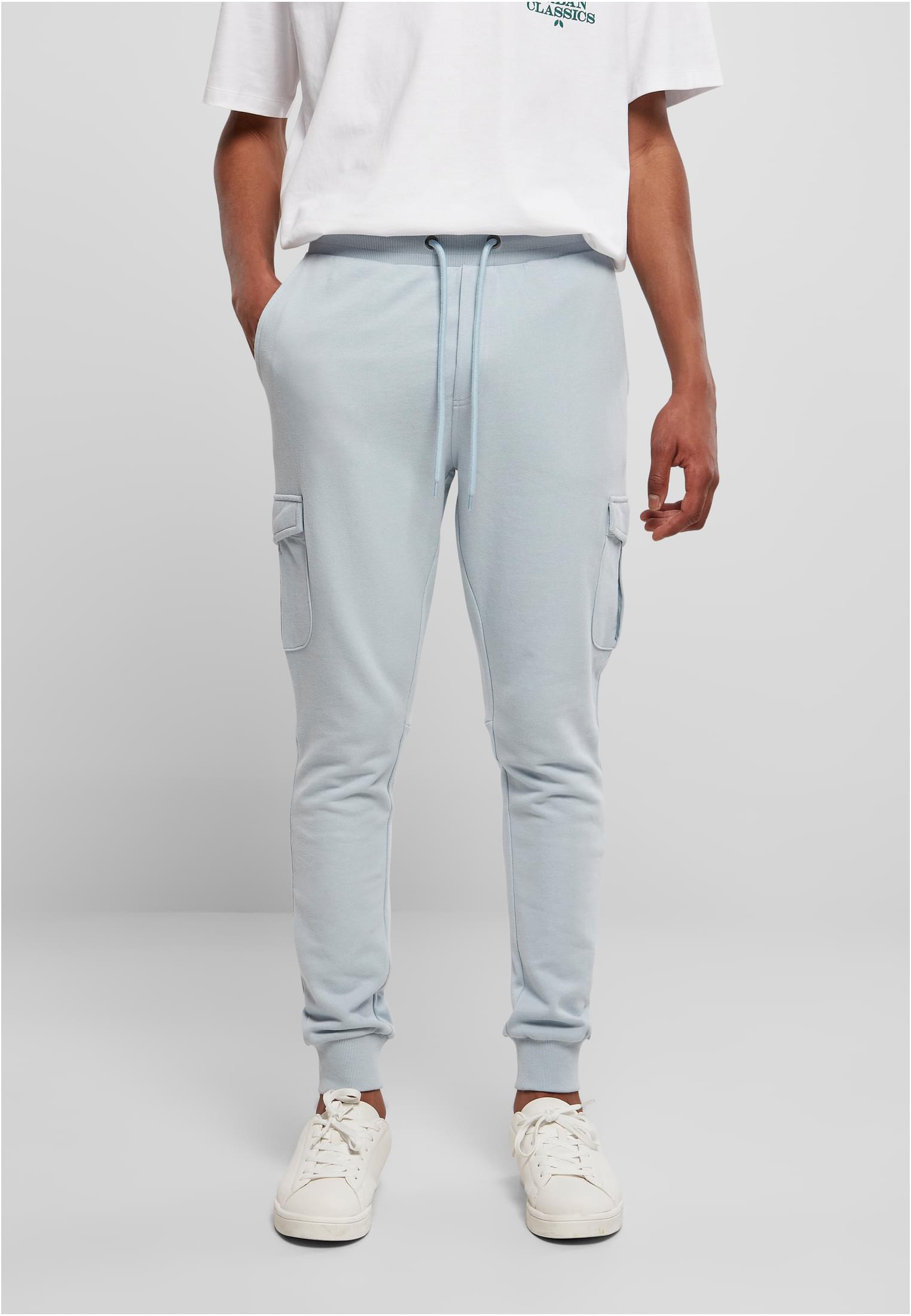 Fitted Cargo Sweatpants Summer Blue