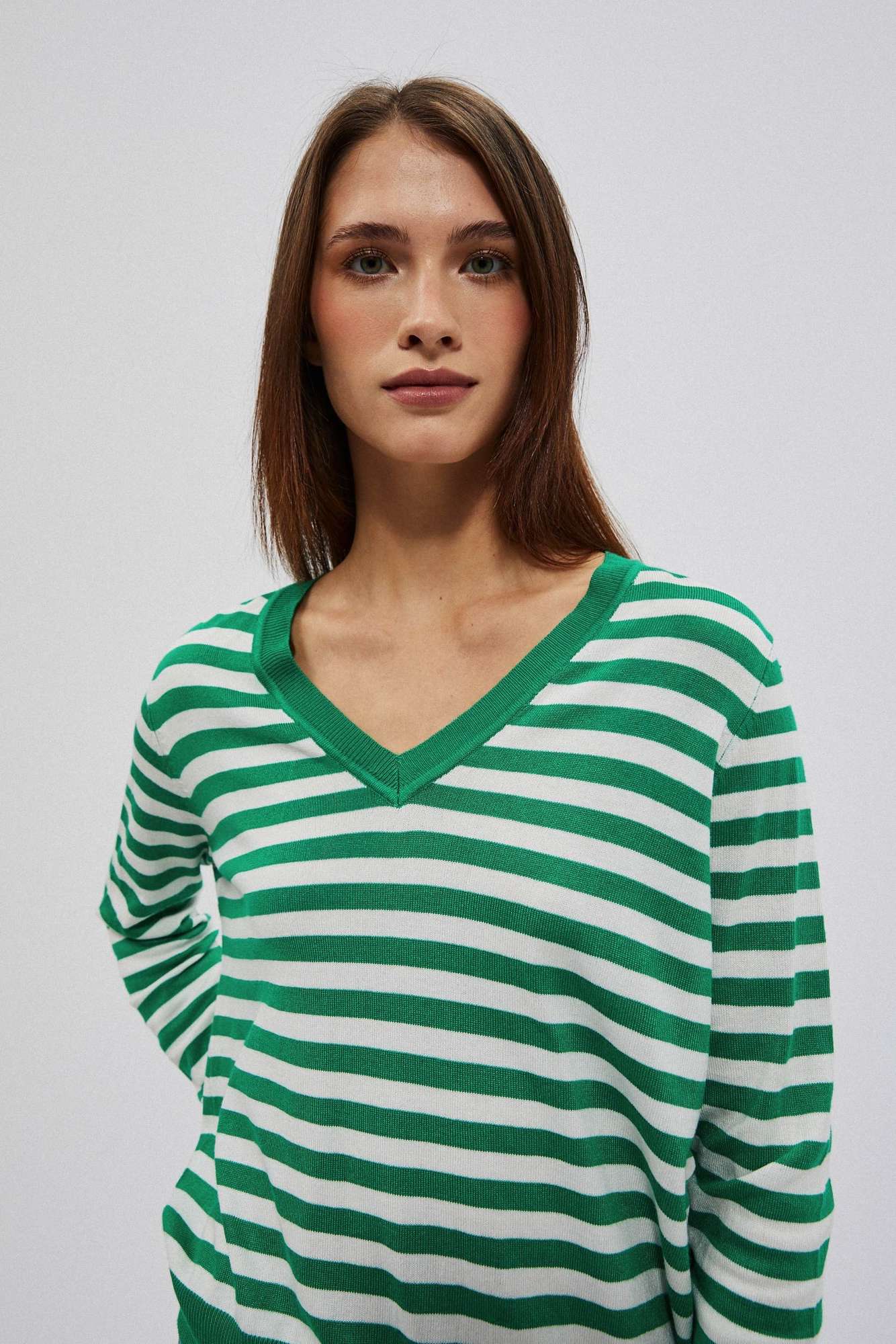 Marisse Women&#039;s Sweater L-Sw-4004 Off White_Green