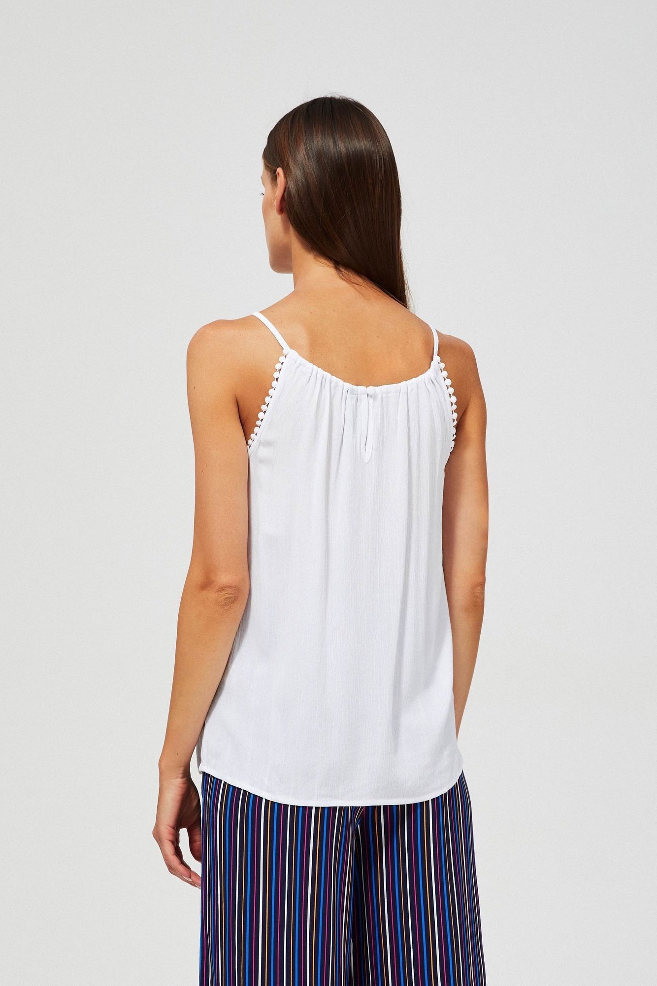 Marisse Viscose Top With Straps L-Ko-3464 White