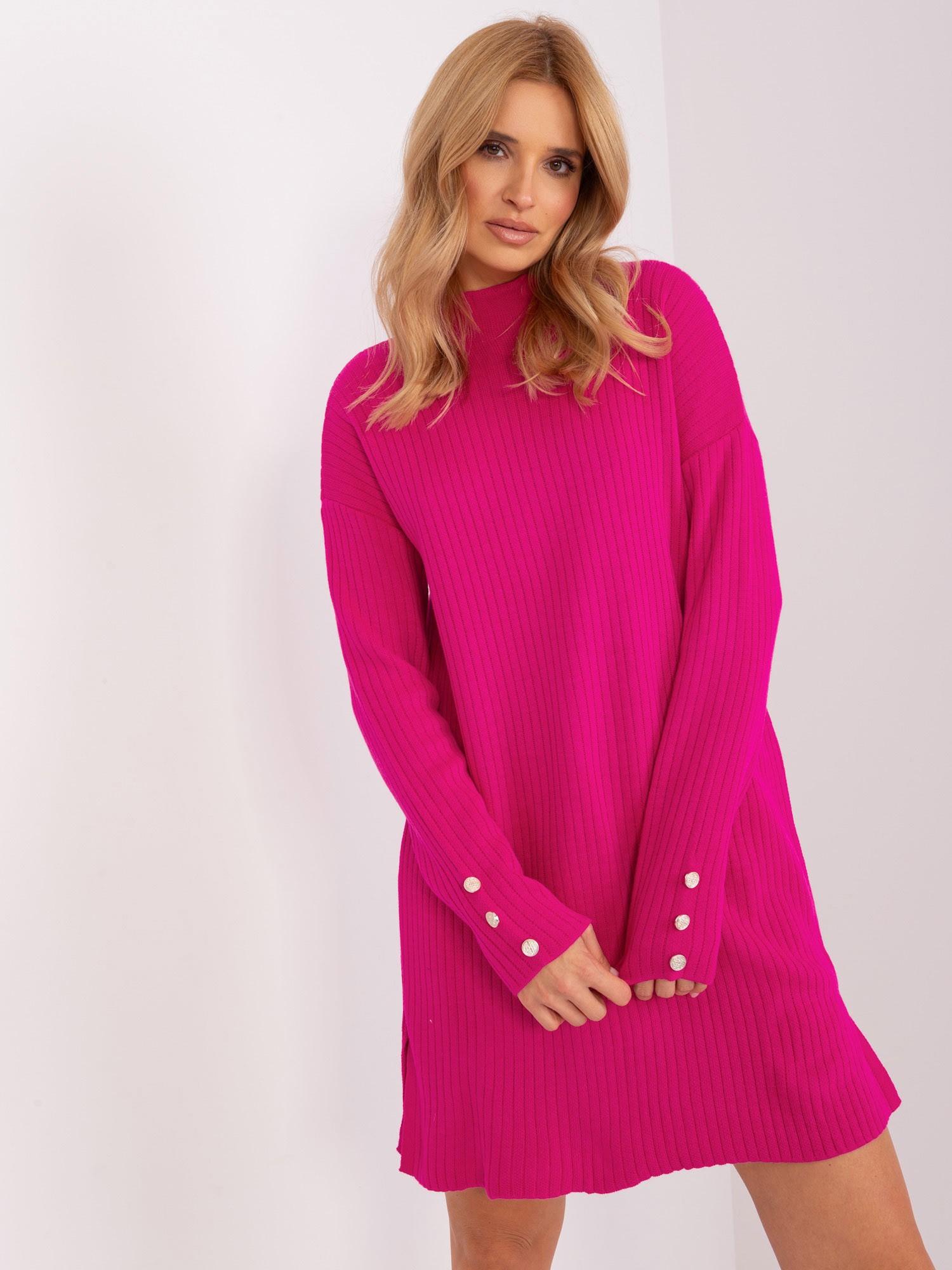 Fuchsia Oversize Knitted Dress