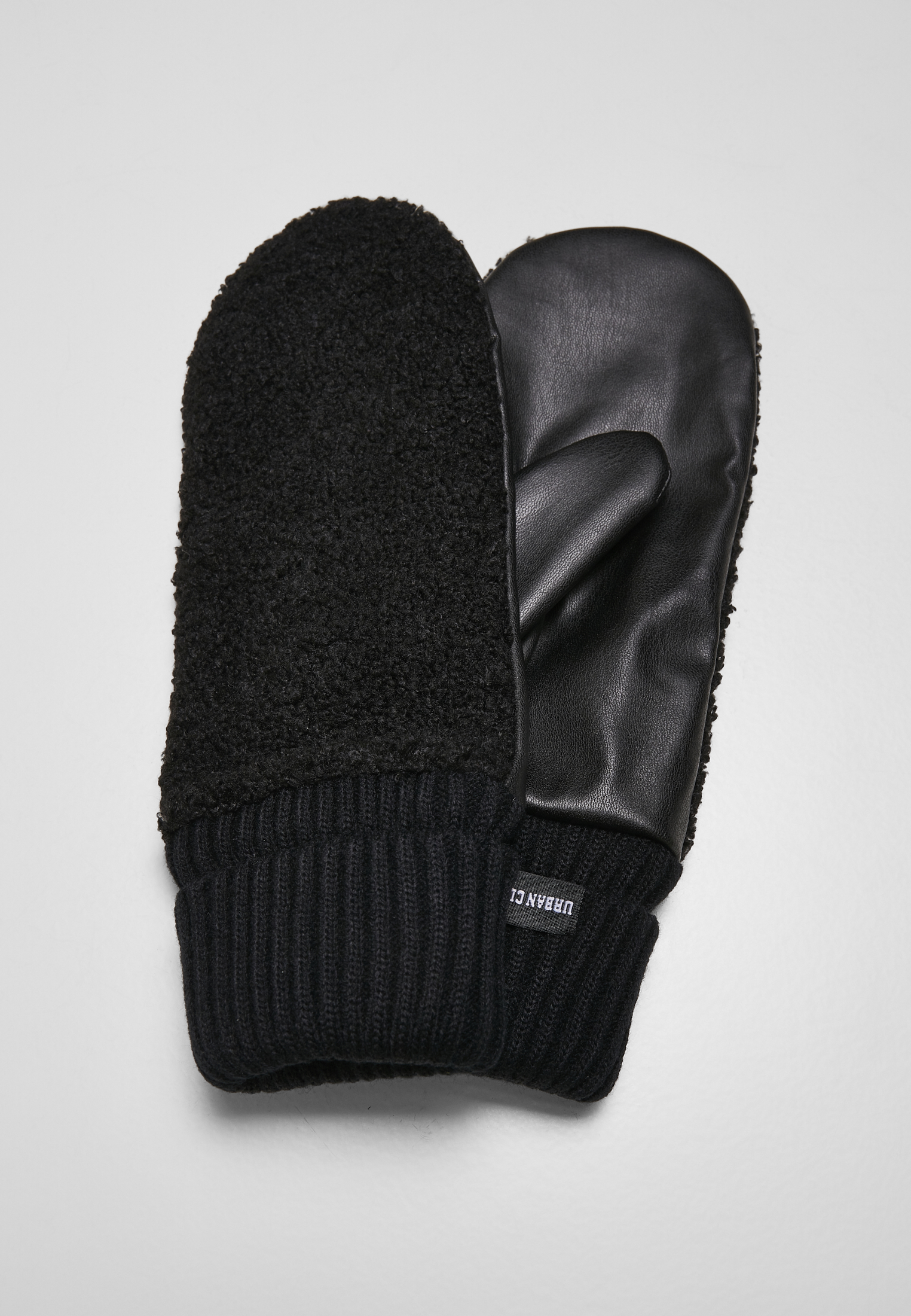 Synthetic Leather Gloves Sherpa Black