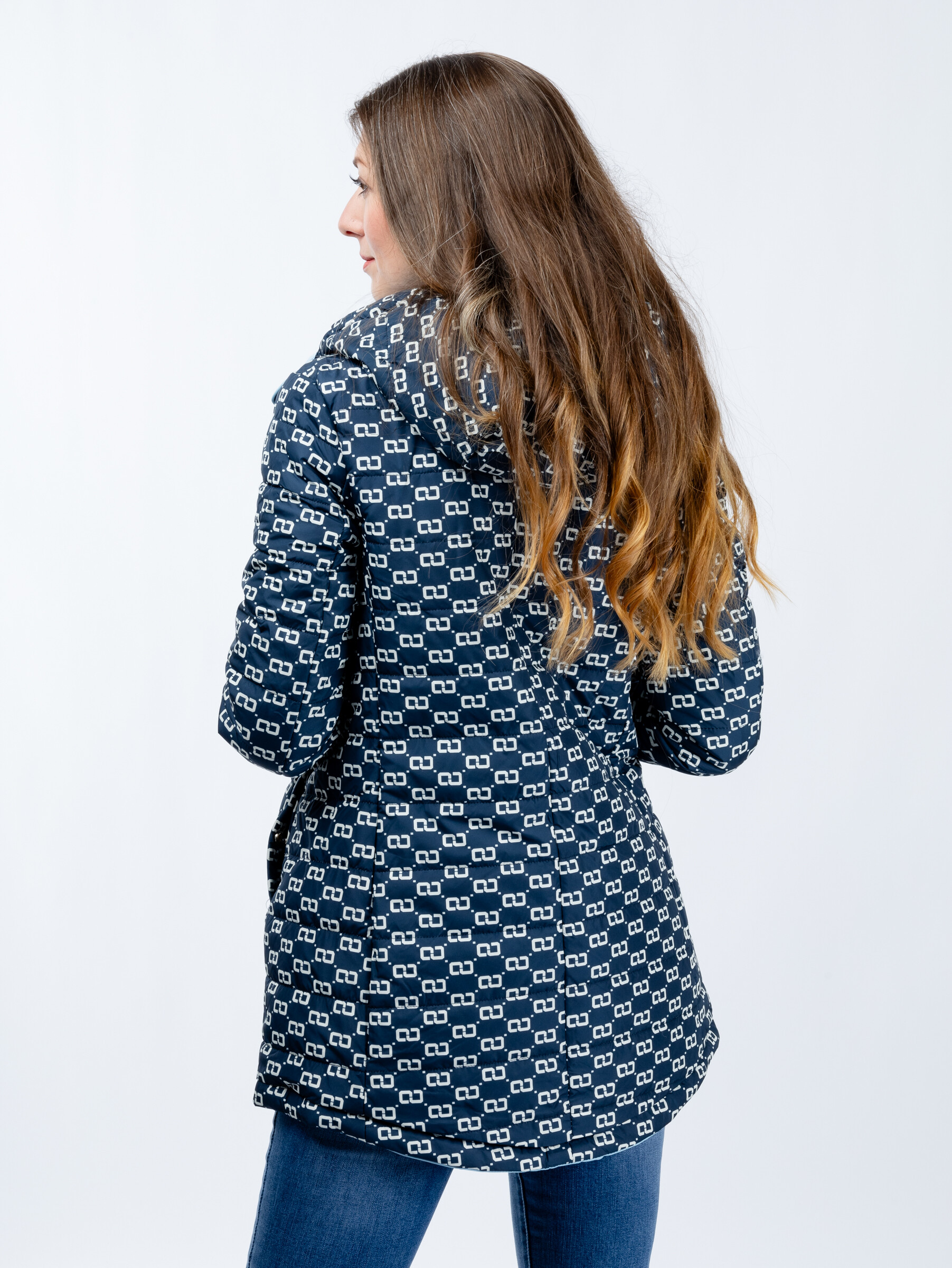 Women's reversible parka GLANO - light/dark blue