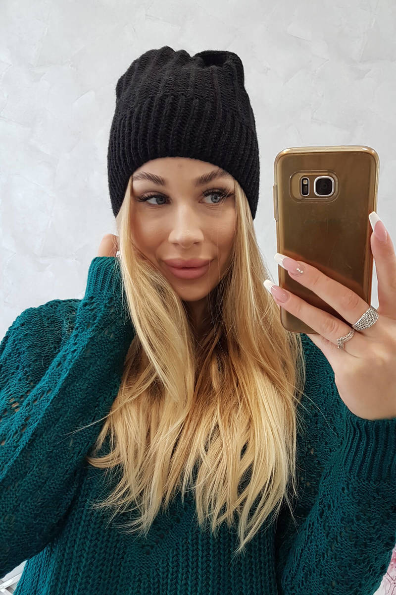 Beanie with fleece Anna K238 black