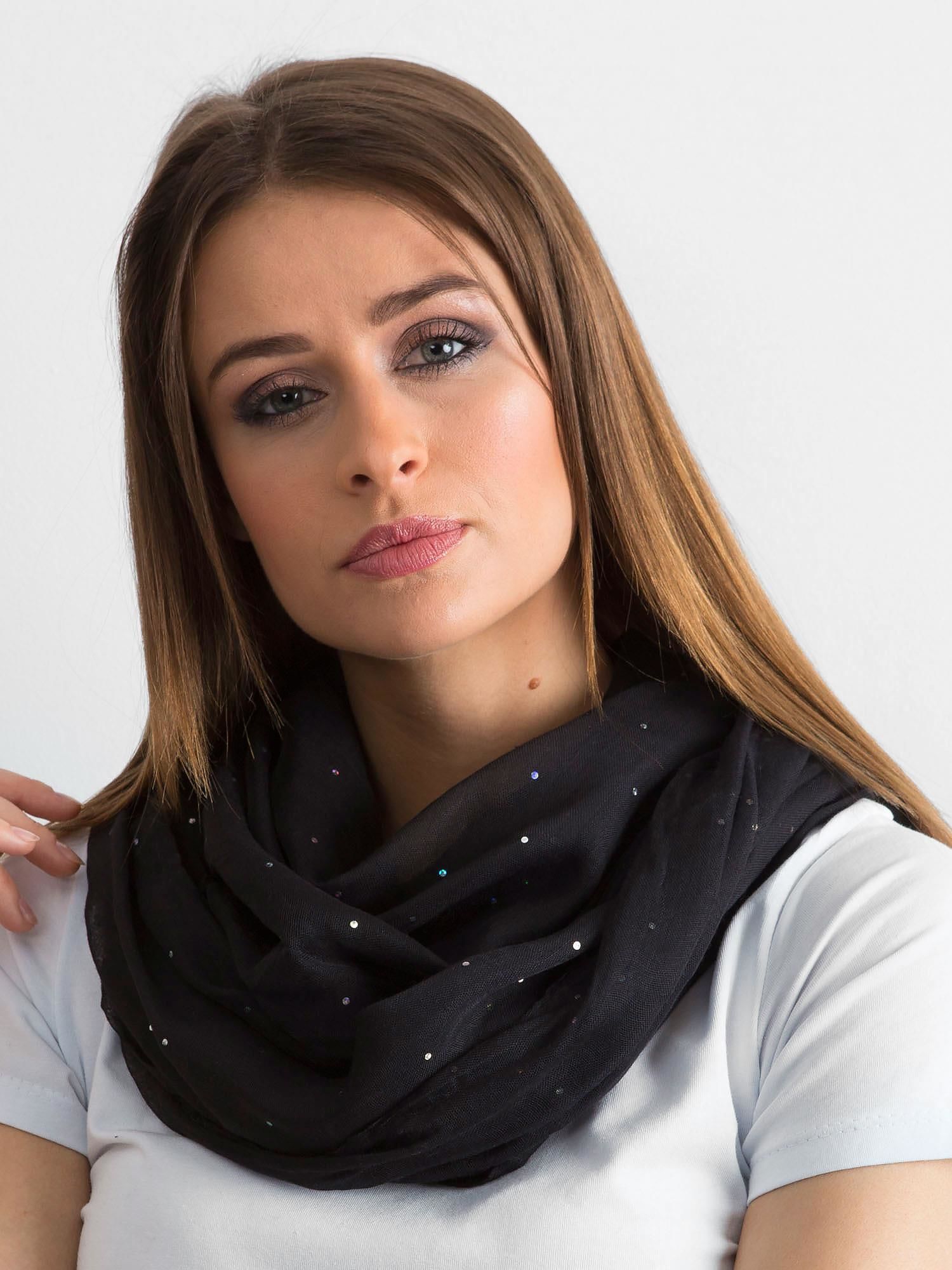 Black scarf with rhinestones
