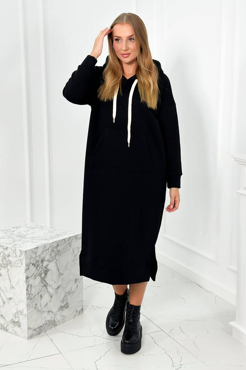 Long black dress with hood