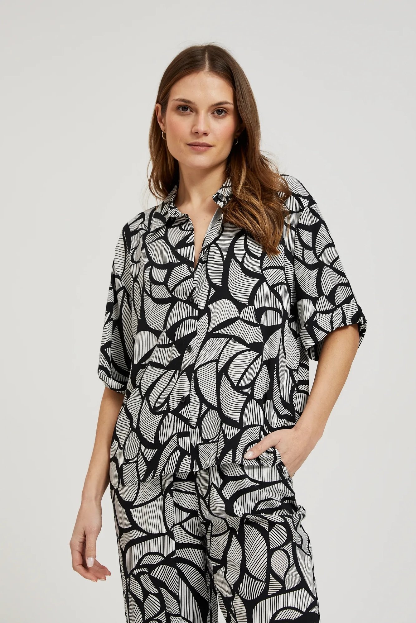 Women's shirt MOODO - black/white