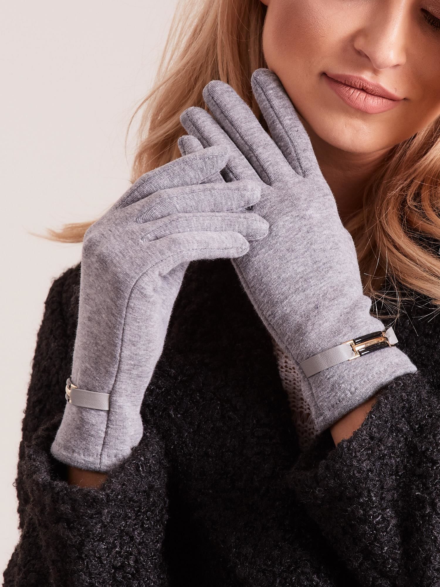 Levně Klasické šedé dámské rukavice