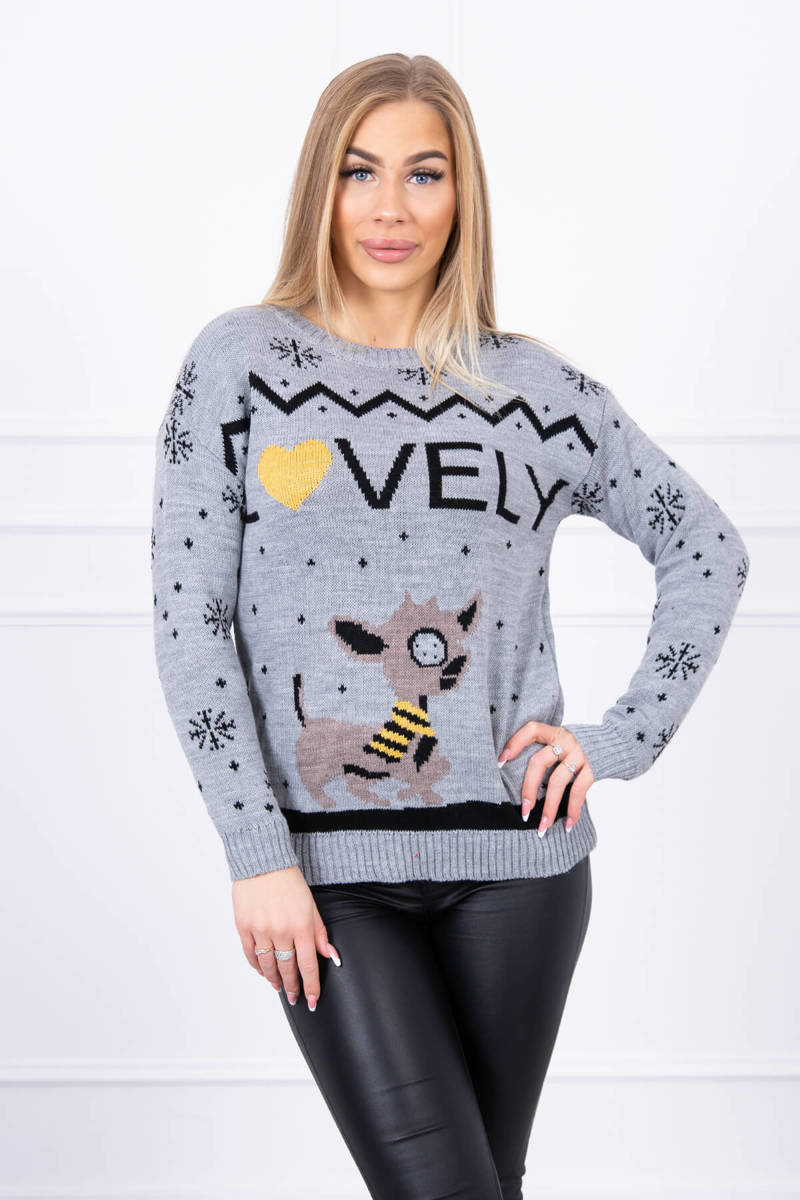 Christmas Sweater With Gray Inscription