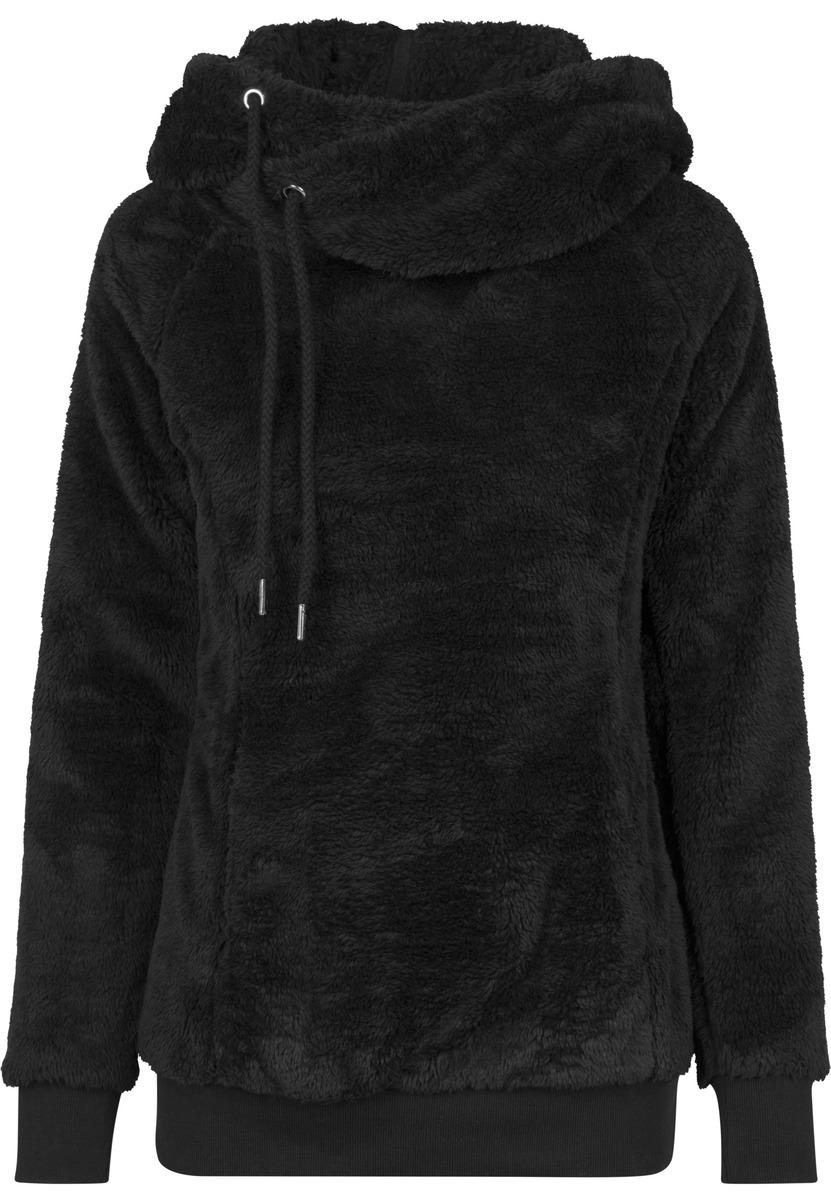 Women's Long Teddy Hoody Black