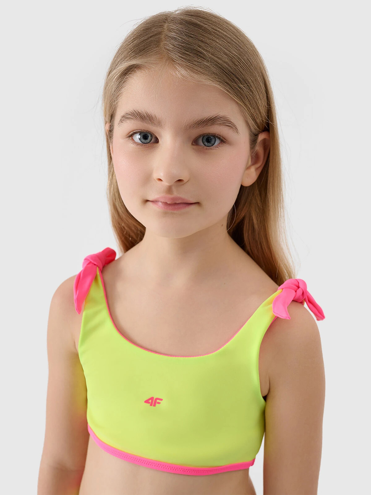 Girls' 2-piece swimsuit 4F - green/pink