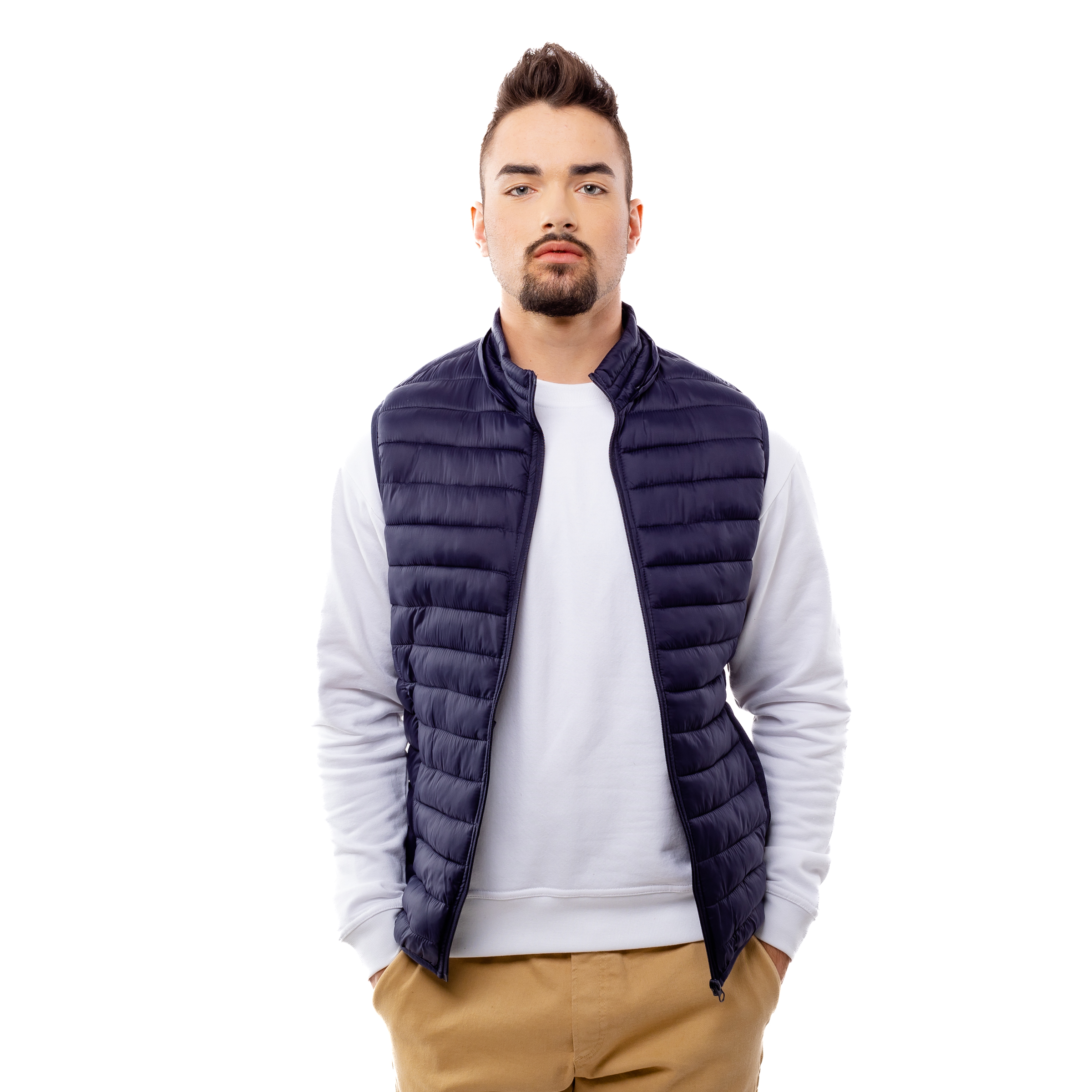 Men&#039;s quilted vest GLANO - dark blue
