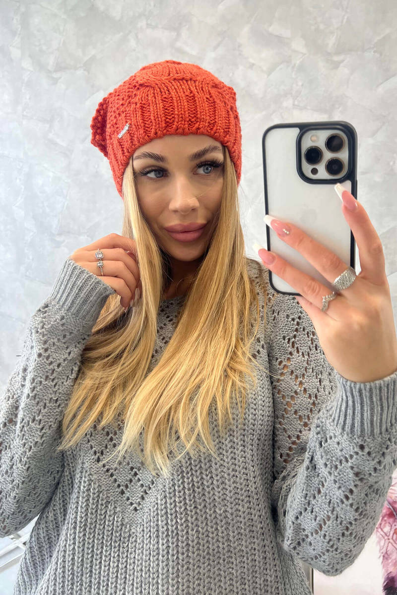 Cap with fleece Justyna K253 foxy
