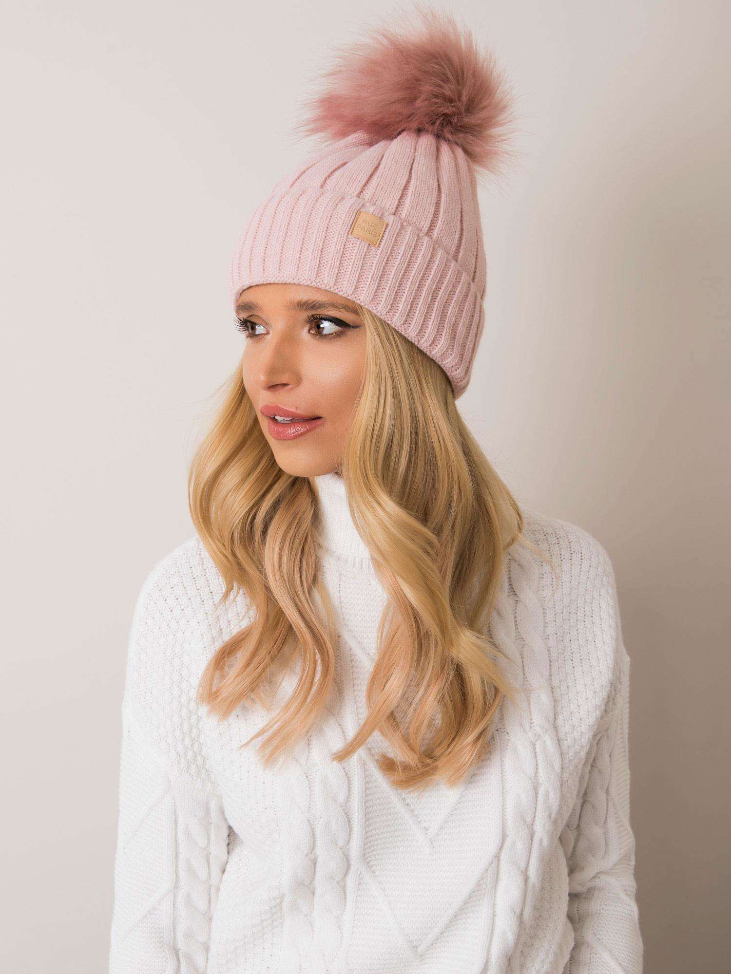 RUE PARIS Light Pink Winter Beanie