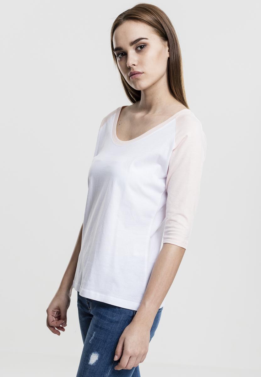 Doamnelor 3 / 4 Contrast Raglan Tee WHT / roz