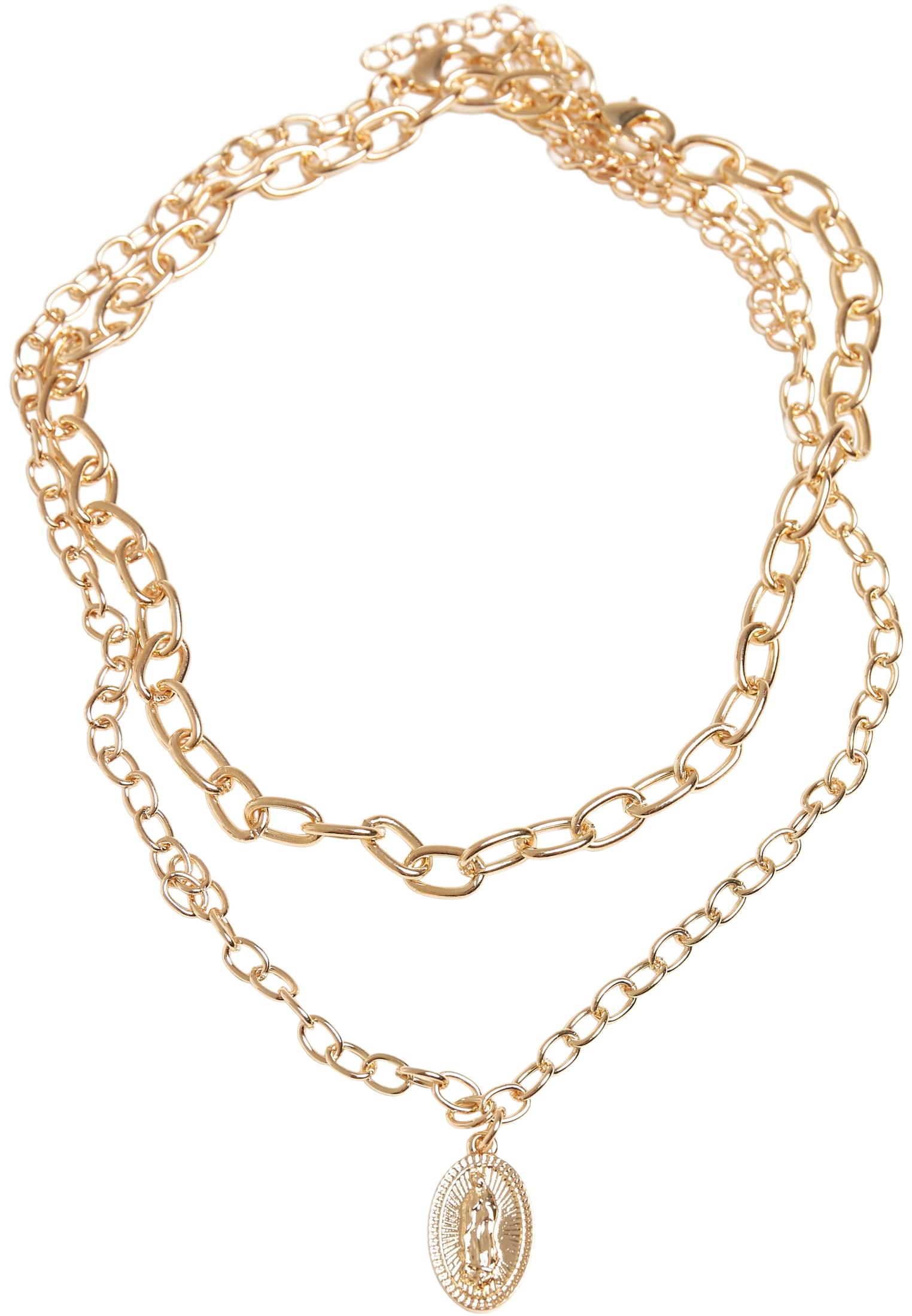 Madonna necklace with layering - gold color